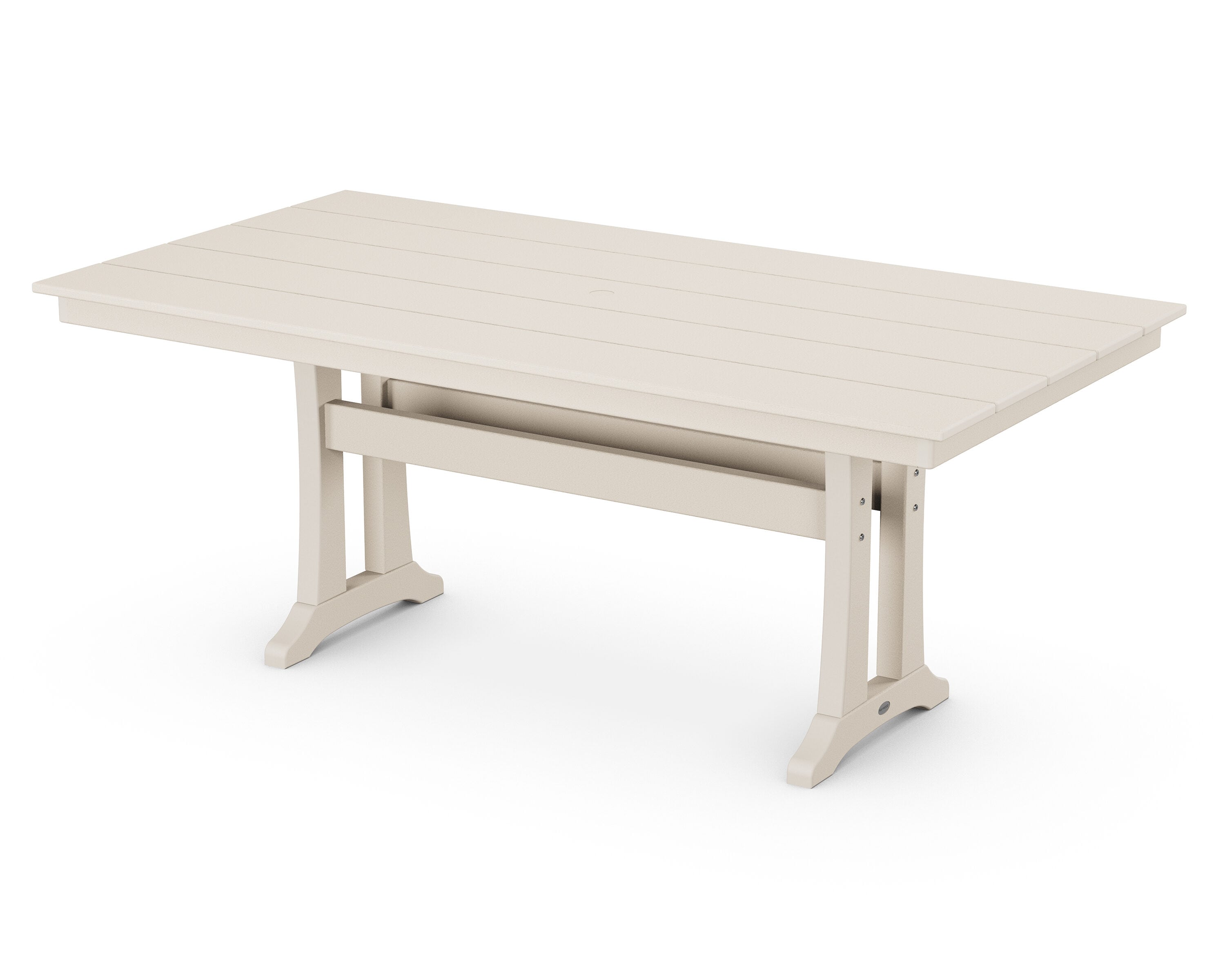 POLYWOOD PL83-T1L1SA Tables Rectangle Outdoor Dining Table 37.75-in W x 72.25-in L with Umbrella Hole