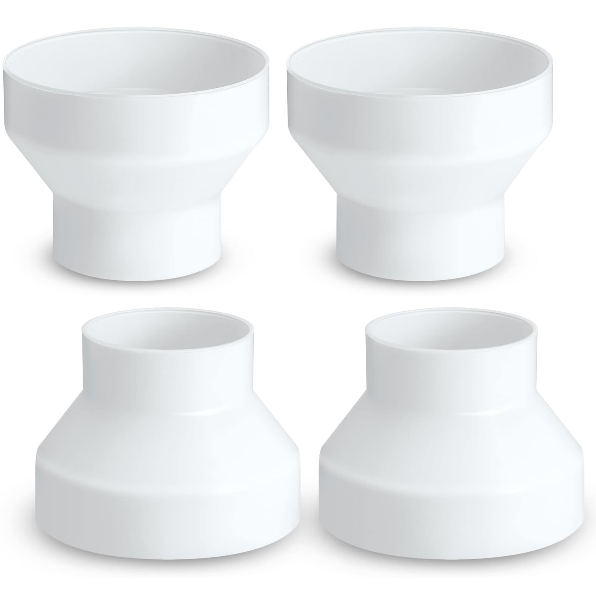 Numhew 4-Pack White ABS 6-in to 4-in Duct Reducer Adapter