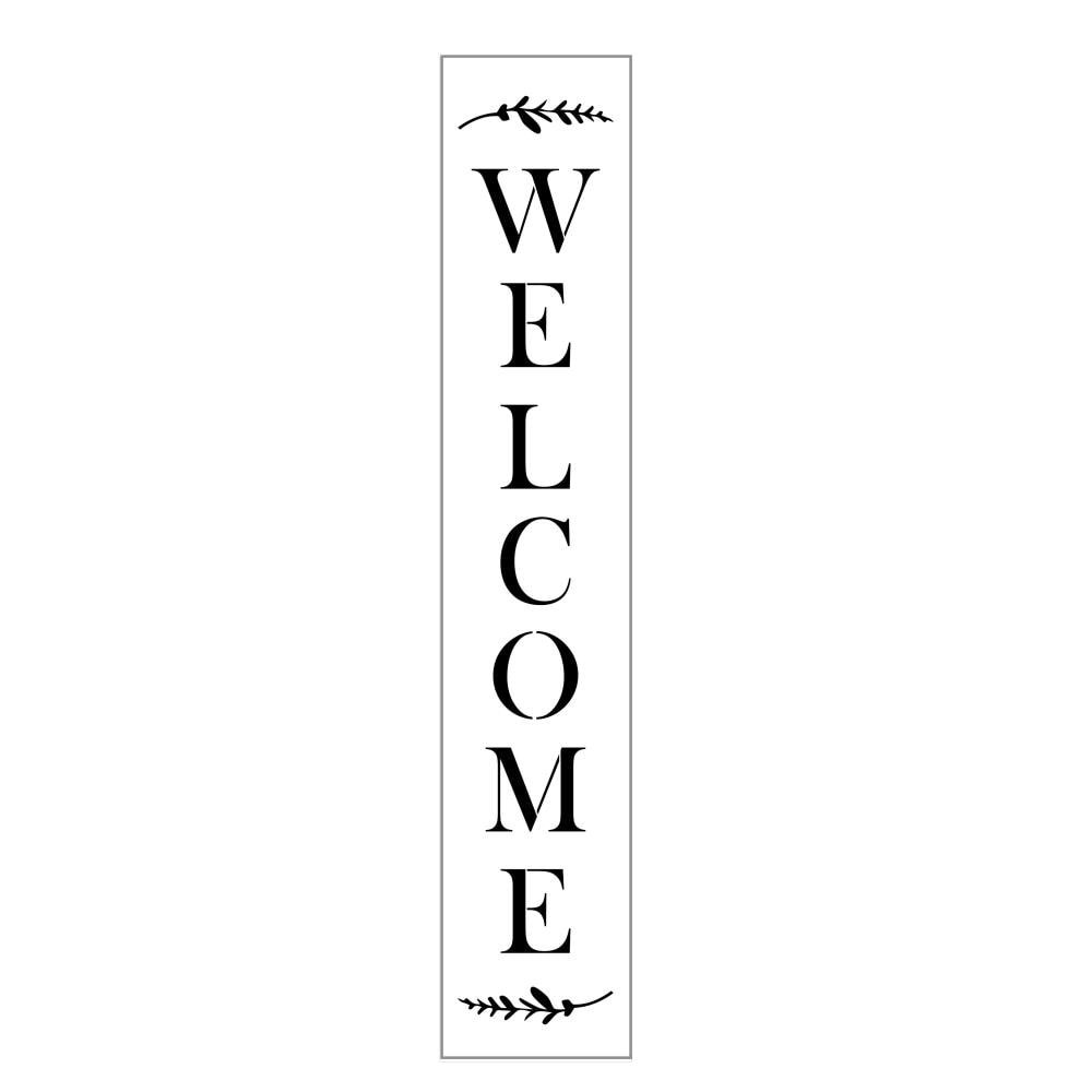 Vertical welcome stencil/ reusable stencil/7mil Mylar/ Welcome  stencil/farmhouse stencil/ plastic stencil/wall stencil/diy wood sign