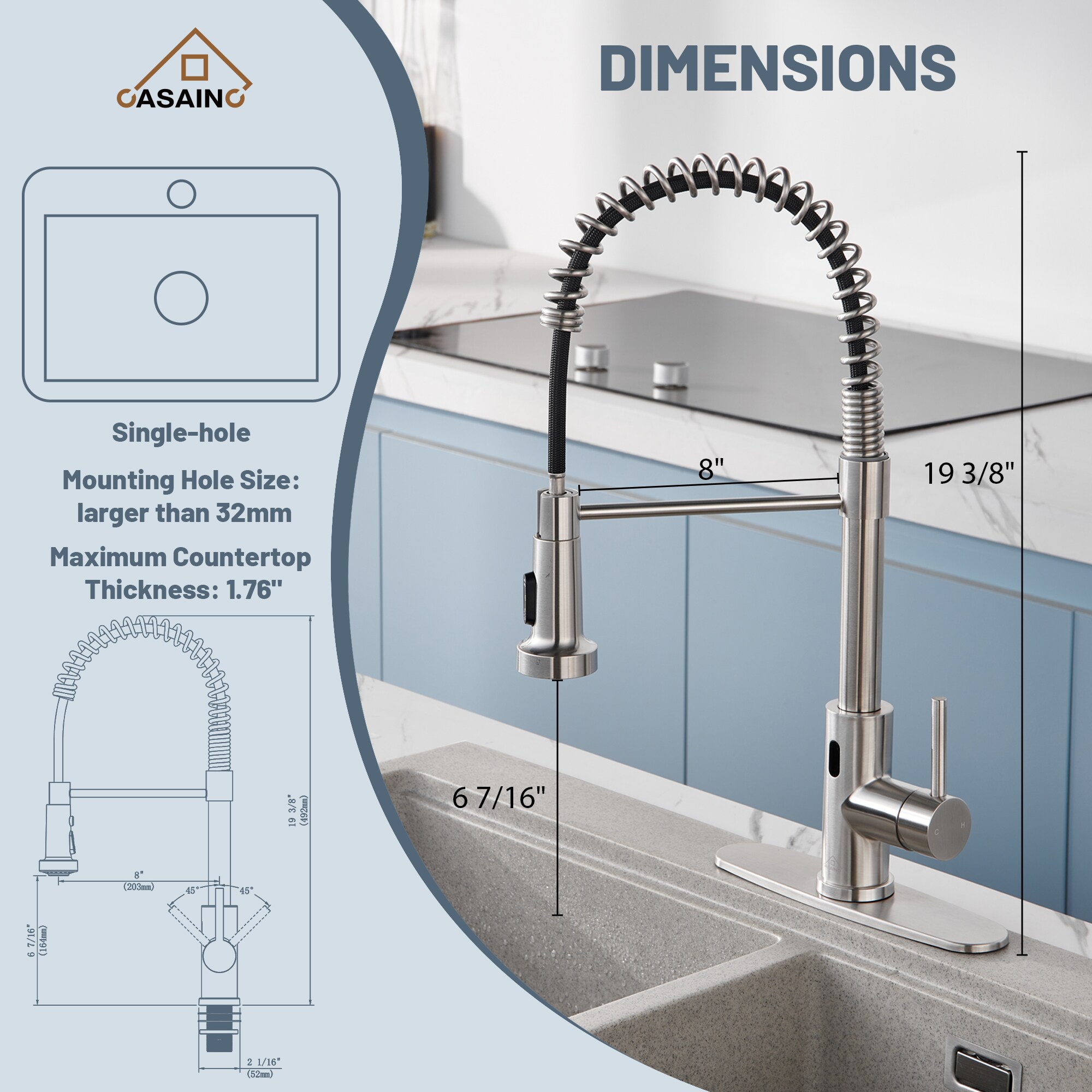 CASAINC WE-BF25MB Kitchen-Faucets - View #5