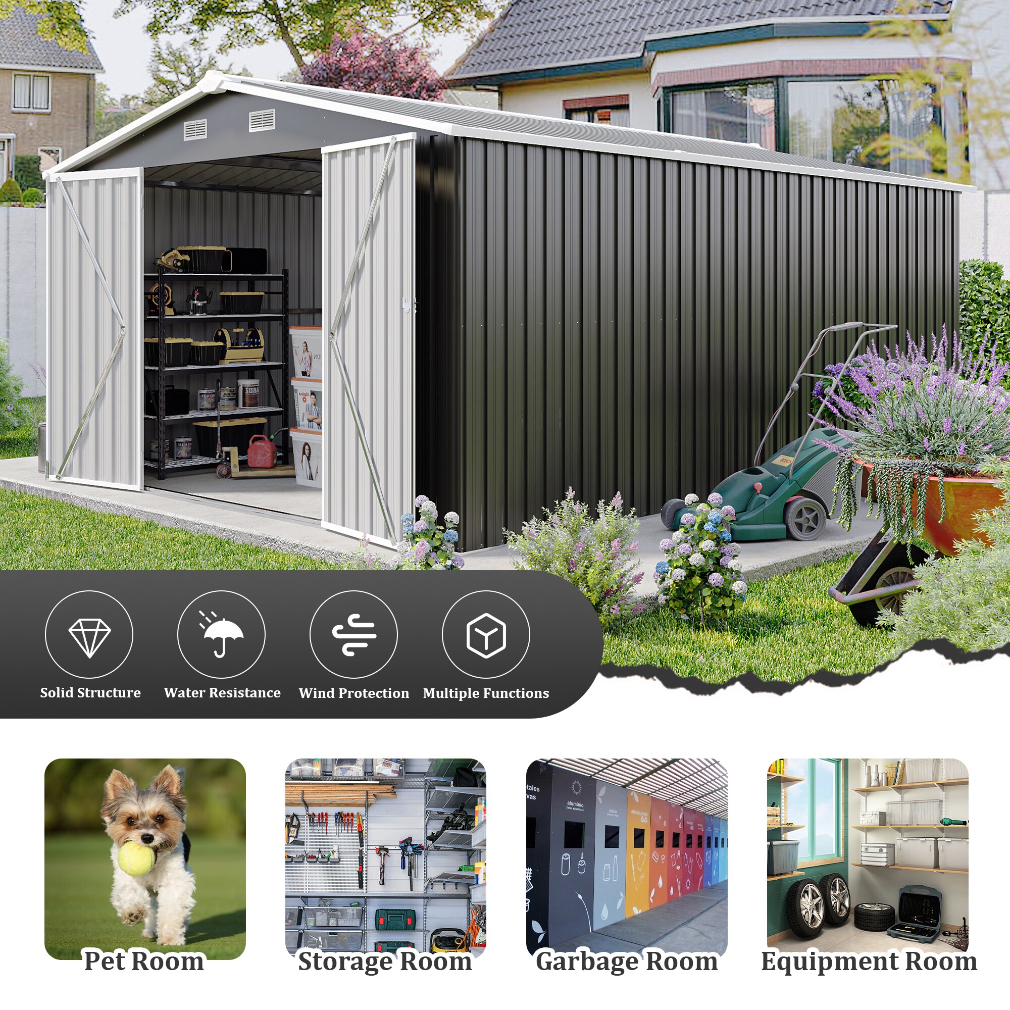 WELLFOR GT-HPY-3733GR+ Metal-Storage-Buildings-Sheds - View #7