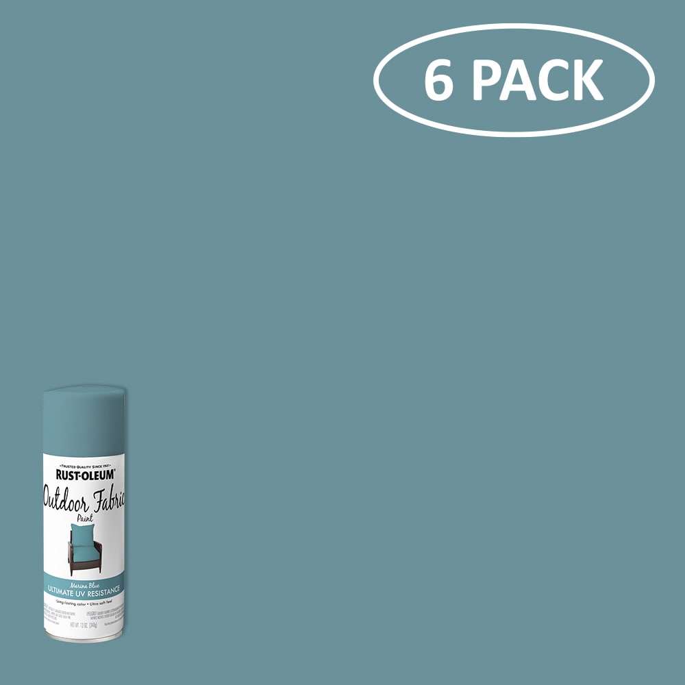 Rust-Oleum 379551SOS Specialty Outdoor Fabric 6 -Pack Matte Marina Blue Spray paint ( NET WT. 12-oz )
