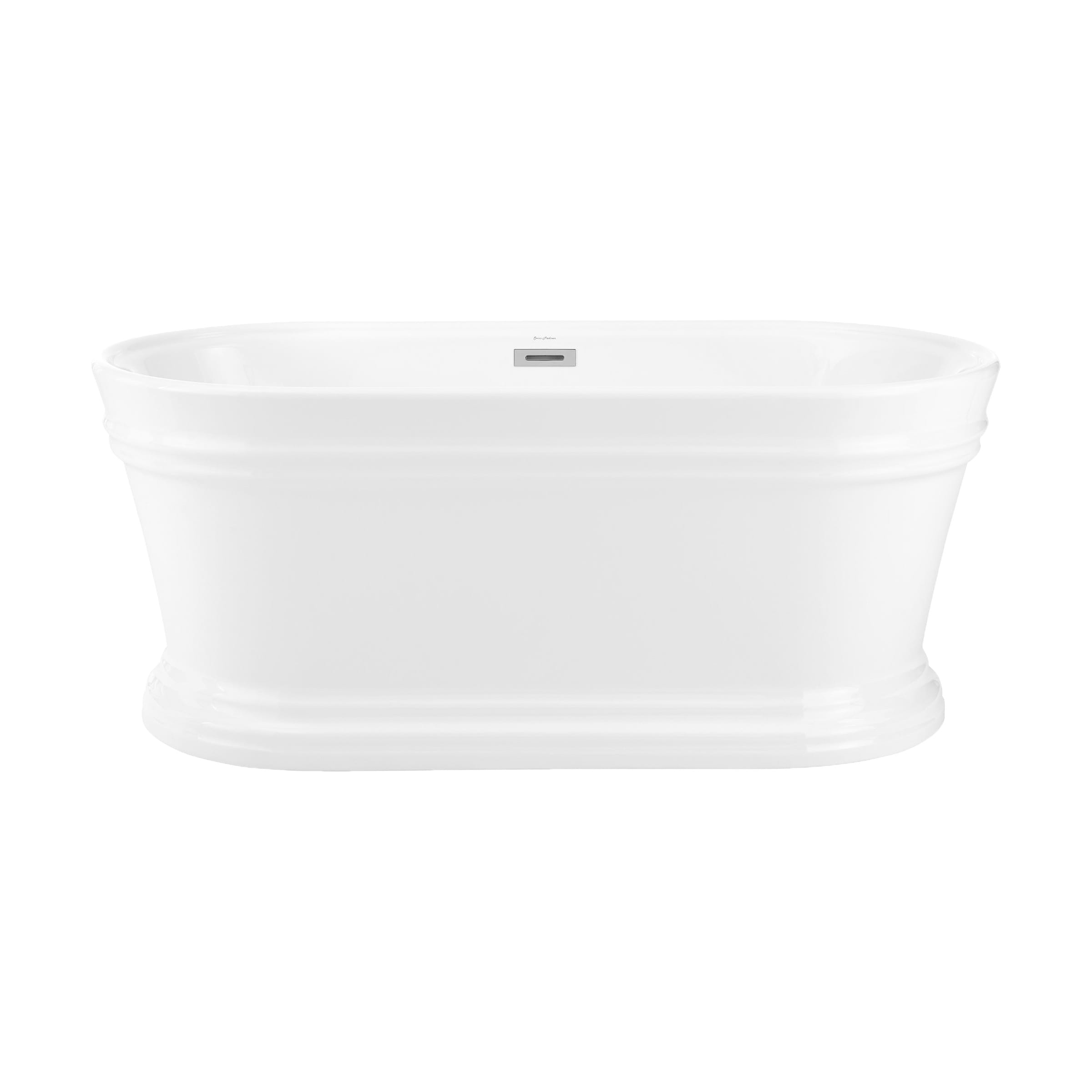 Swiss Madison SM-25-FBCEL03WH Celeste 59.5-in x 32-in Glossy White Acrylic Oval Freestanding Soaking bathtub ( Center Drain )