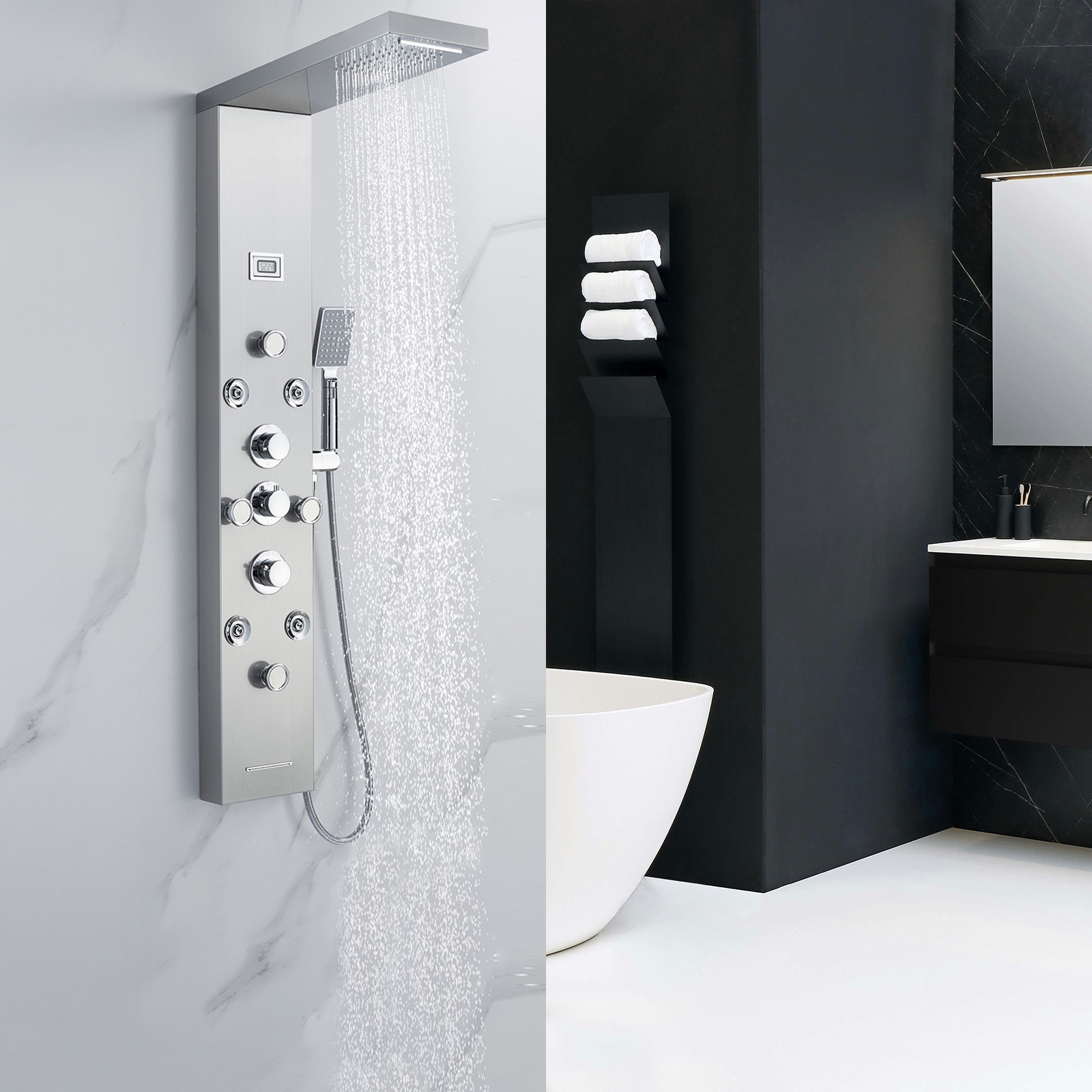 BYH SS-5001-NPC Showerhead-Bar-Panels - View #2