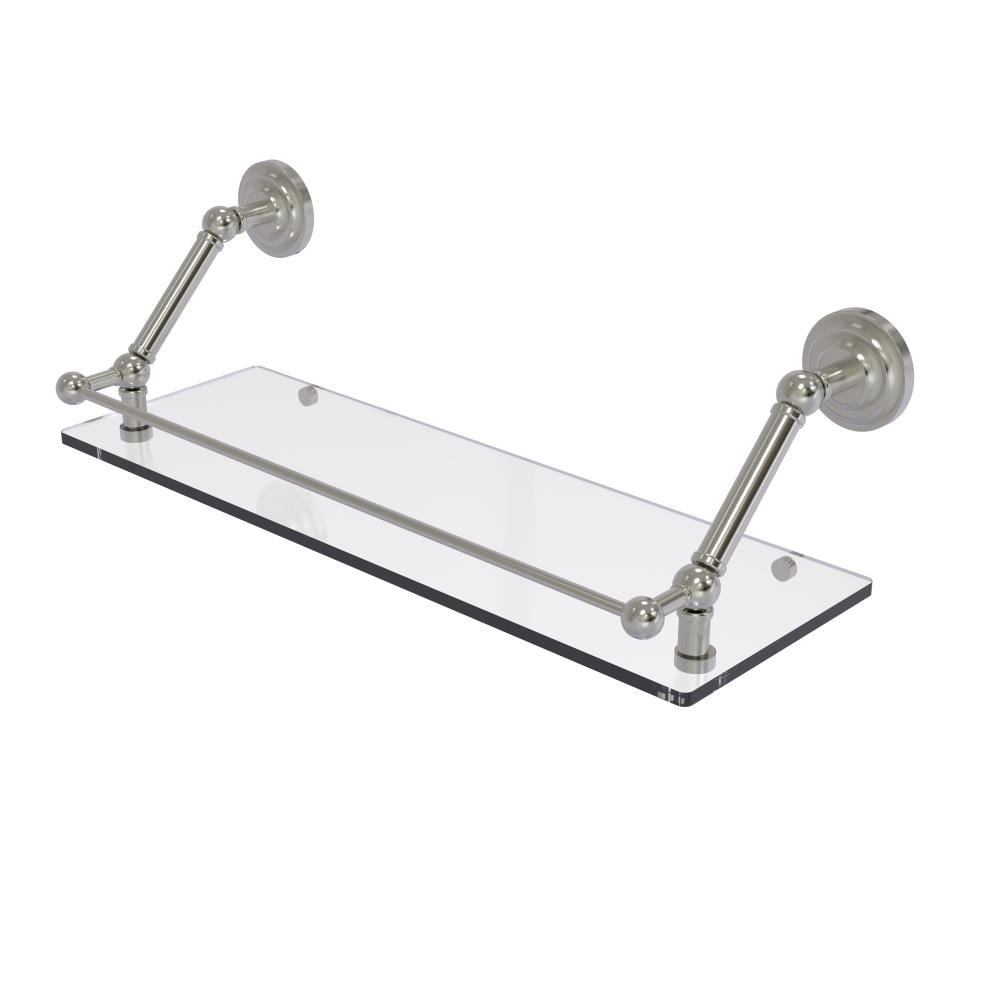 Allied Brass PQN-1-24-GAL-SN Prestige Que New Satin Nickel Wall mount Bathroom Shelf ( 24-in x 8-in x 8-in )