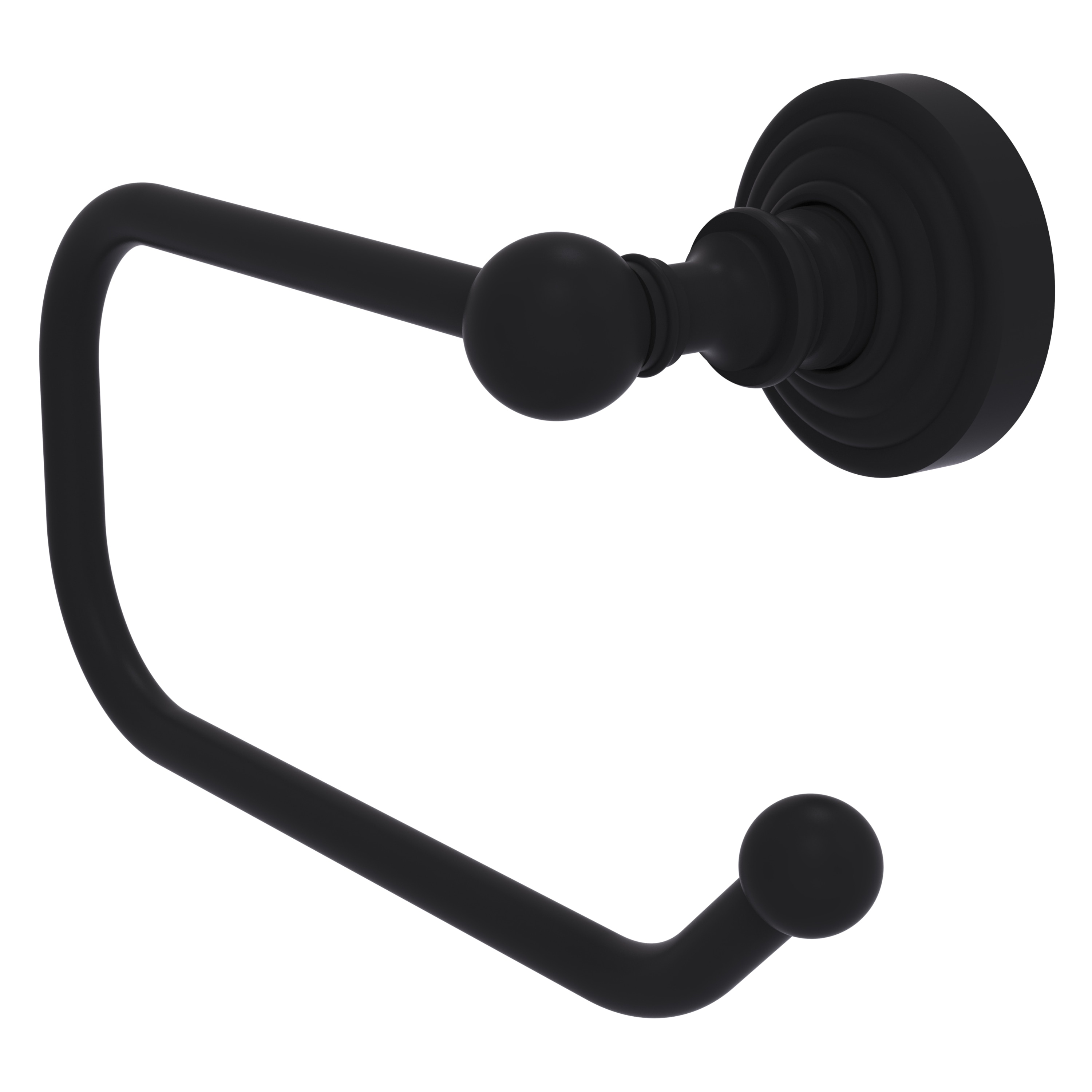 Allied Brass WP-24E-BKM Waverly Place Matte Black Wall mount Single post Toilet Paper Holder 1 -Rolls with Storage