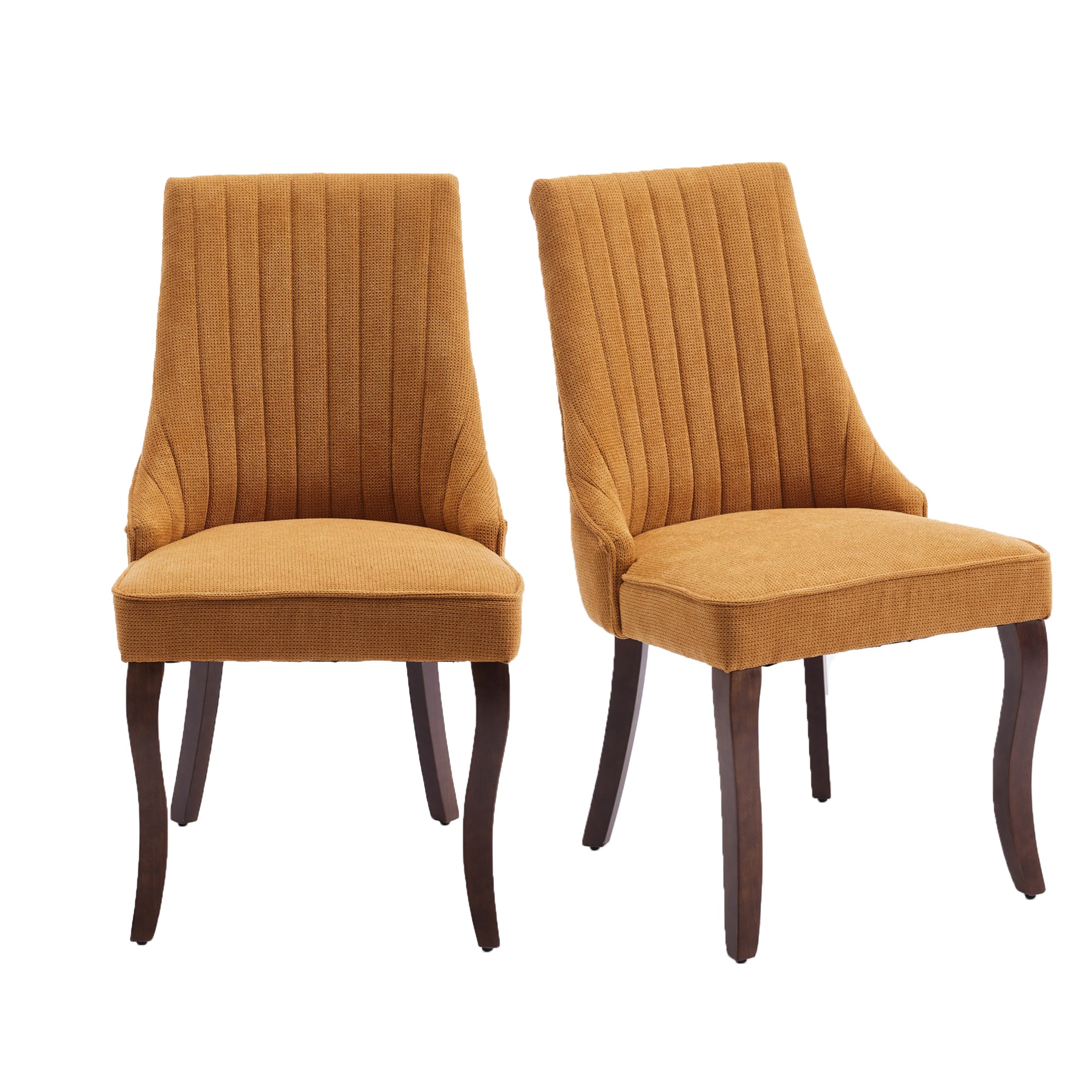 Hrinhom HC-W7001-YELLOW Set of 2 Contemporary/Modern Polyester Upholstered Dining Side Chair (Wood Frame)