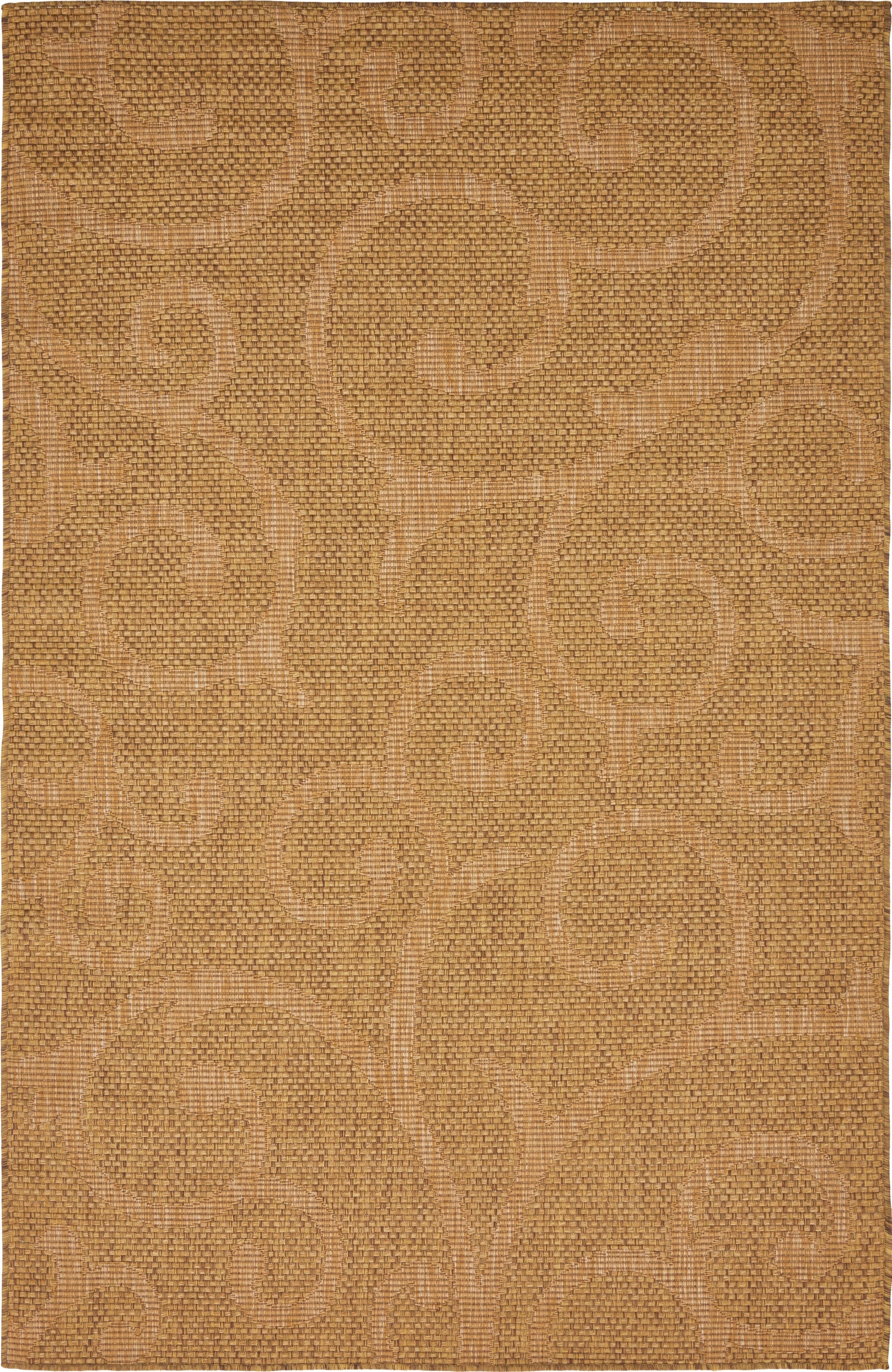 Unique Loom 3135665 Vine Outdoor 5 x 8 (ft) Loomed Polypropylene Brown/Beige Rectangular Indoor/Outdoor Damask Bohemian/Eclectic Area rug