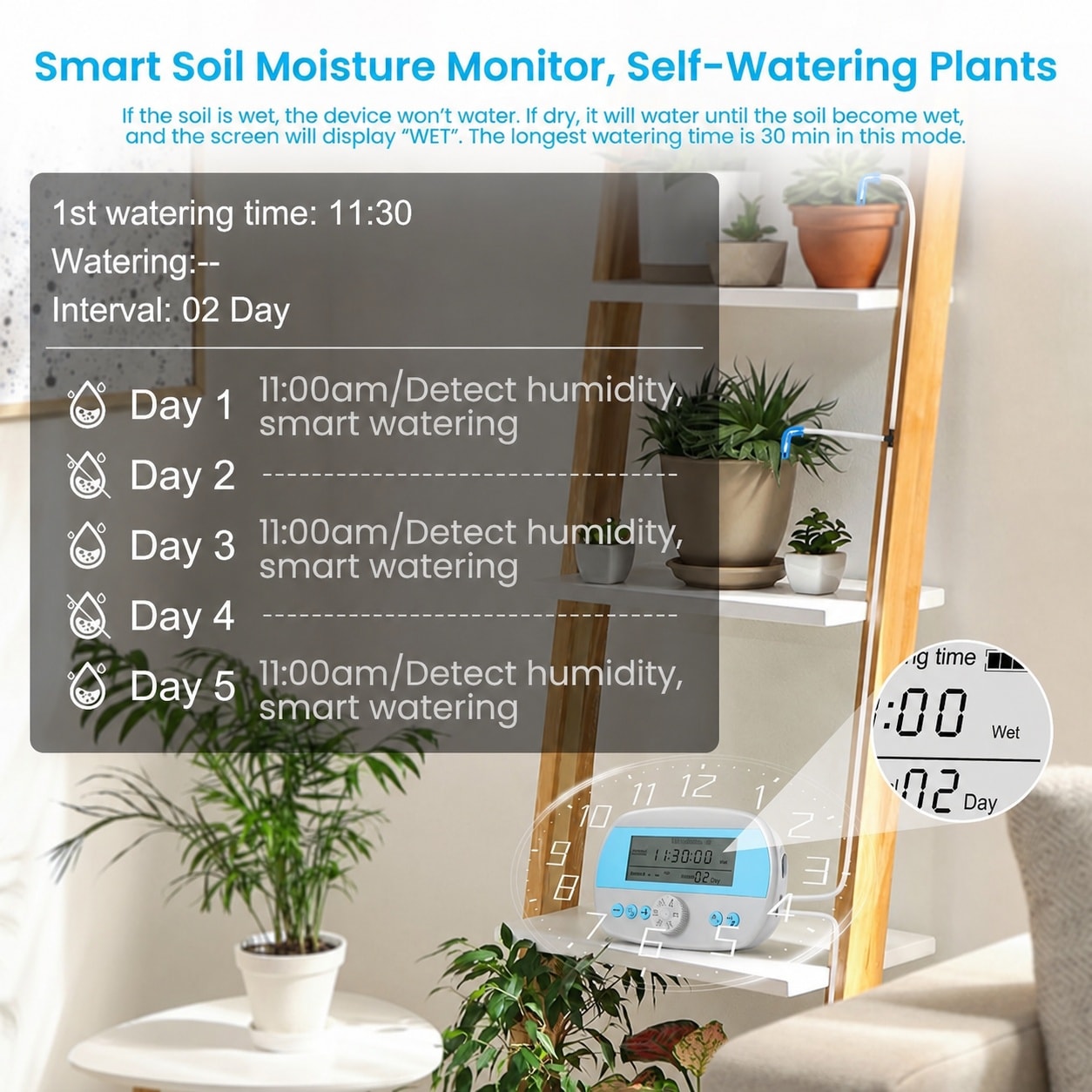 KIWDZFU Automatic Plant Waterer Kit for 15 Potted Plants Smart Self ...