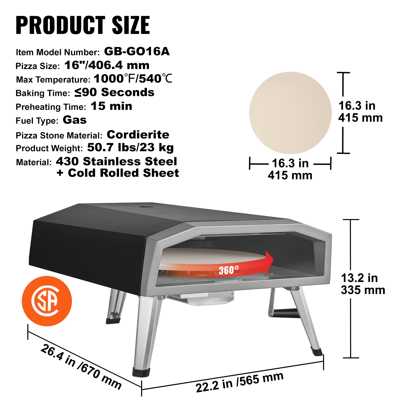 VEVOR BXSPSLYCMBRQHT66JV0 Outdoor-Pizza-Ovens - View #8