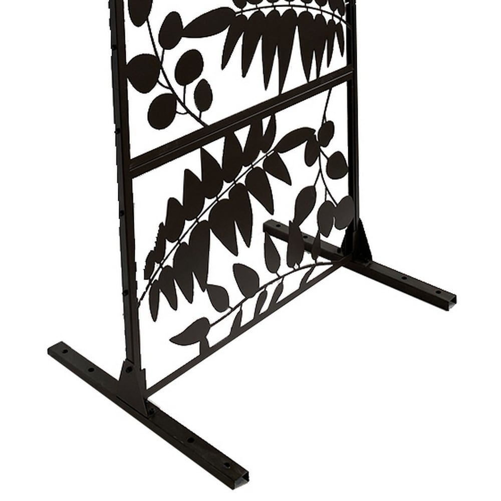 HIGHLANDERHOME 4-ft W Black Galvanized Iron Decorative Metal Privacy Fence Panel