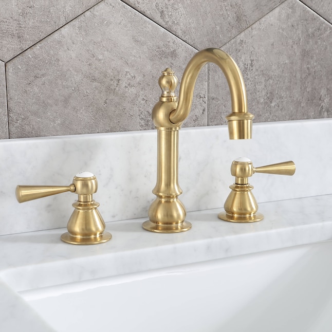 Water Creation F2 Satin Gold Widespread 2-handle Bathroom Sink Faucet ...