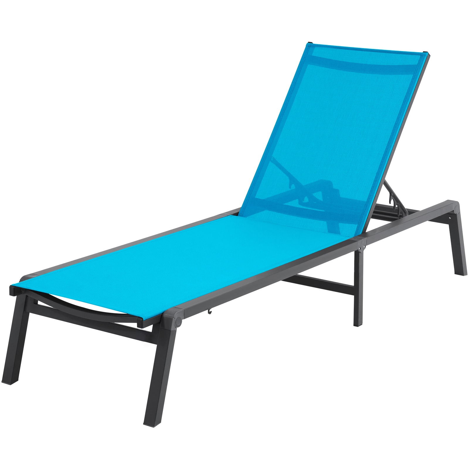 GIVIMO - Foldable Outdoor Chaise Lounge Chair 400-lb Capacity 5-Position Aluminum Frame Patio Sun...