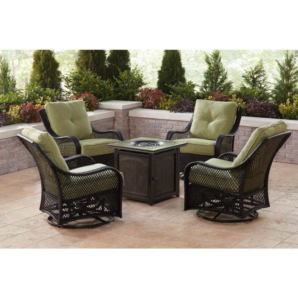 Hanover ORL5PCFPSQ-GRN Patio-Conversation-Sets - View #11