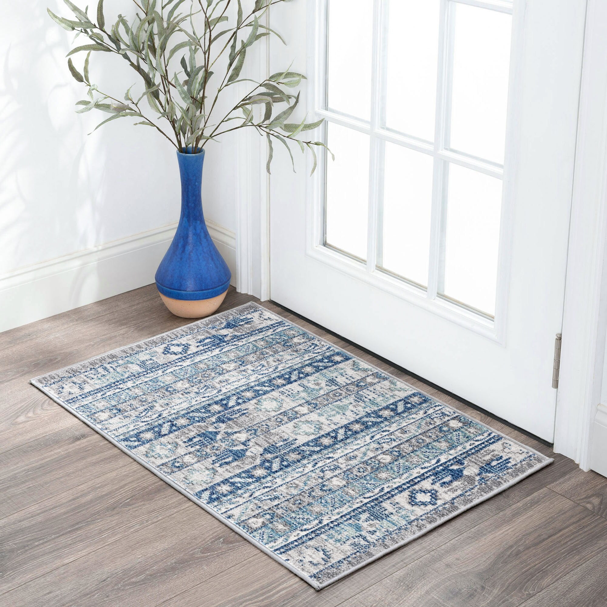 Tayse GRD6309 2X3 Garden 2 x 3 (ft) Loomed Polypropylene Gray Rectangular Indoor Throw rug