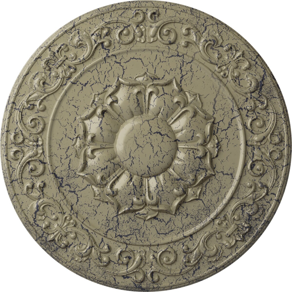 Ekena Millwork CM27SYCSC Sydney 27.75-in W x 27.75-in L Painted Castle Stone Crackle Polyurethane Whole Ceiling Medallion