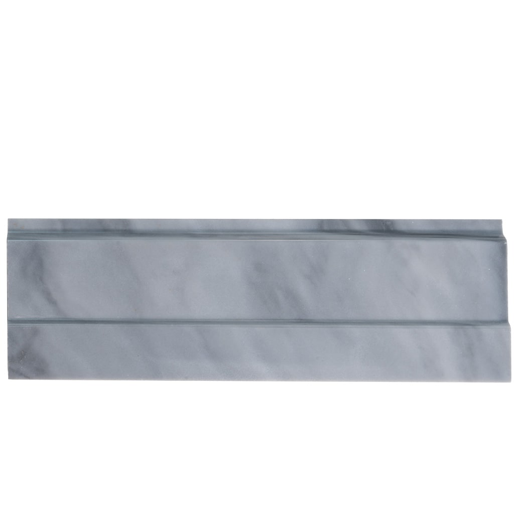 Apollo Tile APLMBA886PA Gray 4-in x 12-in Polished Marble Baseboard Tile ( 3.33-sq ft / Carton ) 10 -Pack