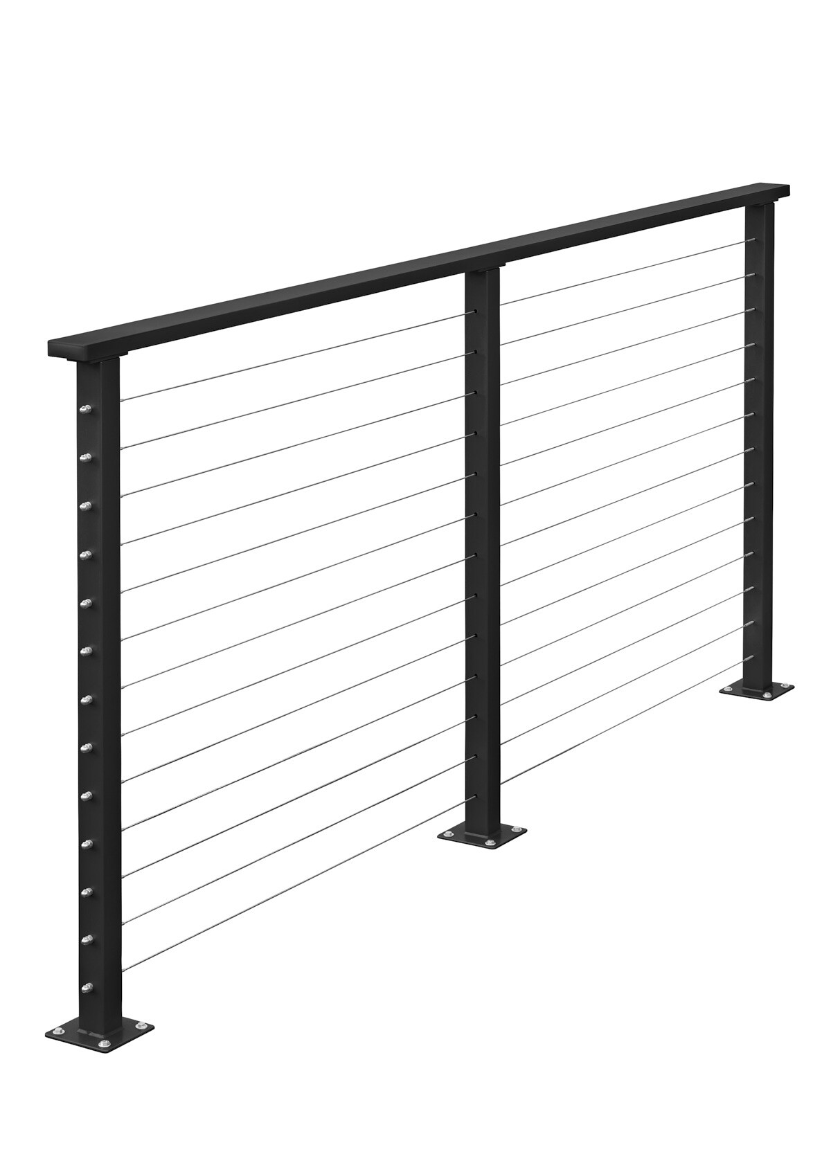 CityPost CityPost Deck Cable Railing: 42in Tall Base Mount 4-ft ...