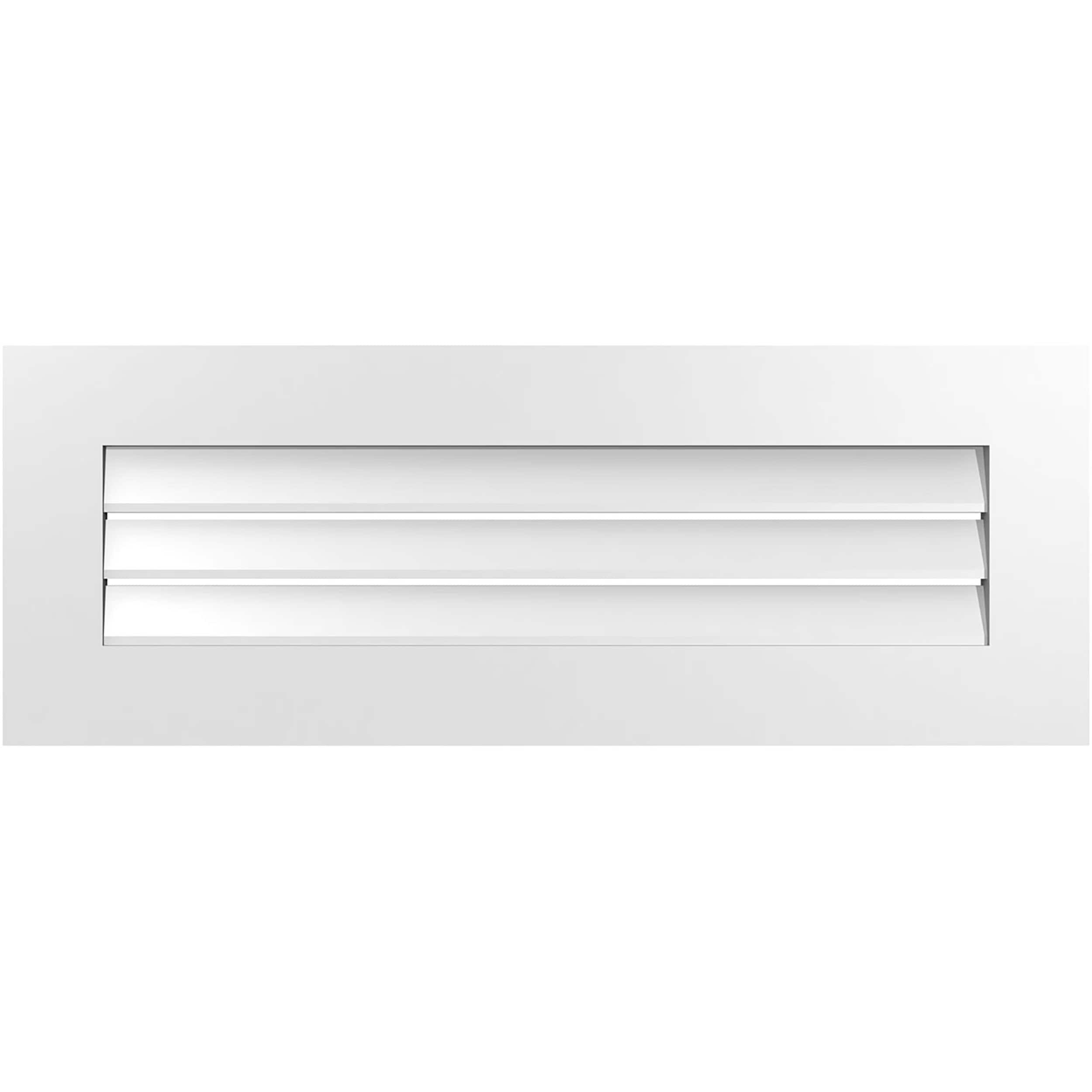 Ekena Millwork GVPVE38X1401SF 38-Inches x 14-Inches Off-white Rectangle PVC Gable Louver Vent