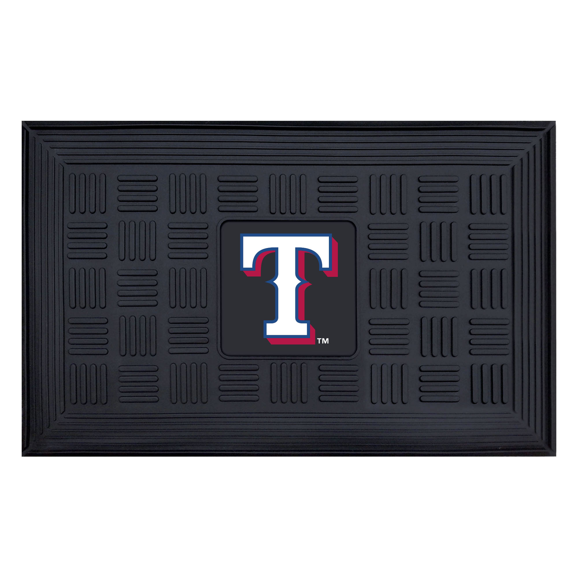 FANMATS 11319 Texas Rangers 2-ft x 3-ft Black Vinyl Rectangular Indoor or outdoor Decorative Sports Door mat