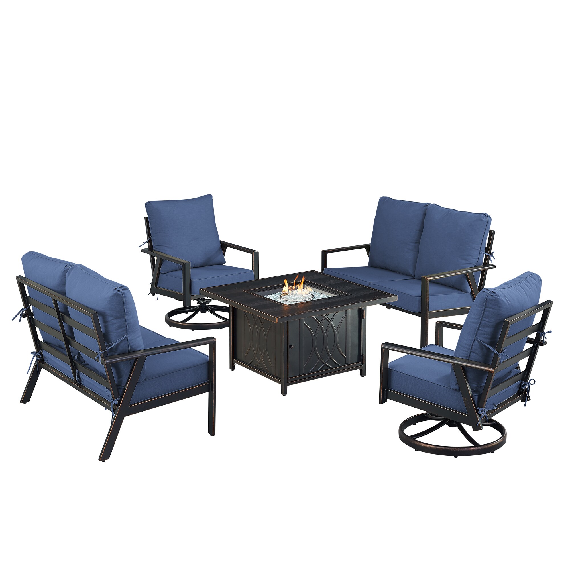 Oakland Living LUX2LS2CHCAVEBLCUA Patio-Conversation-Sets - View #2