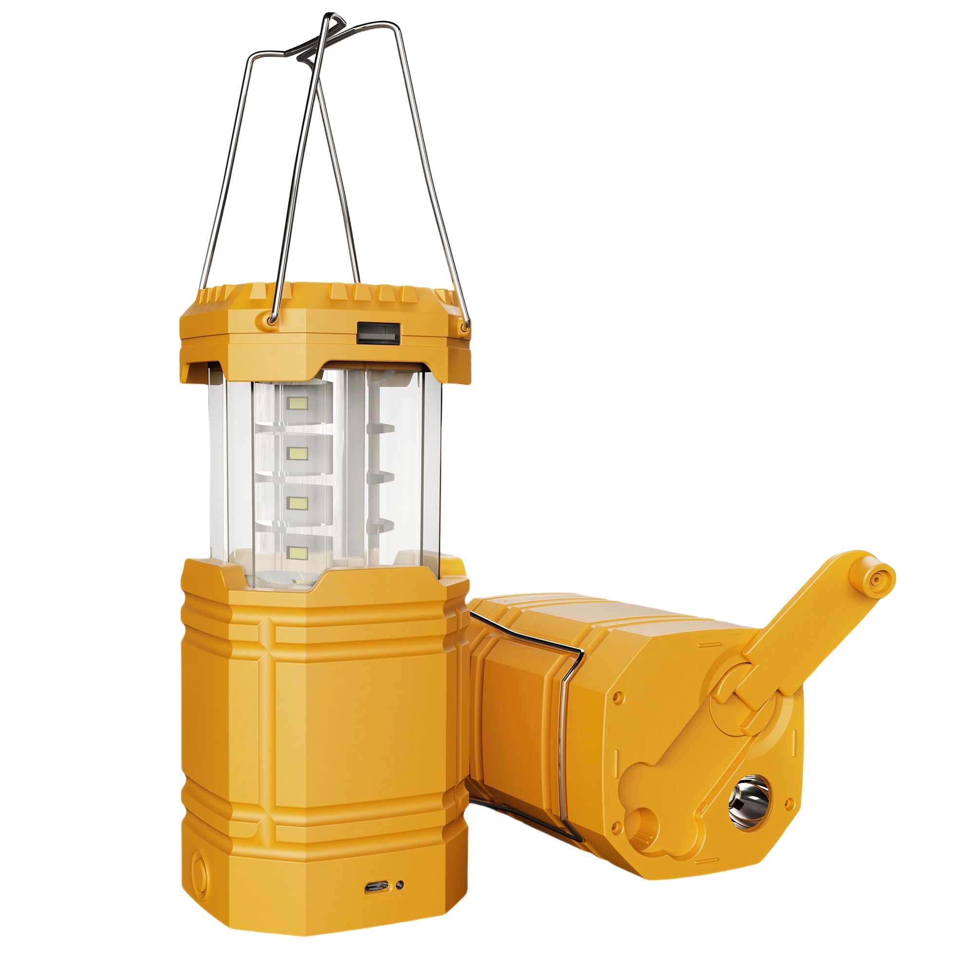 Vrbgify  Large Capacity Hand Crank Solar Camping Lantern Portable Ultra Bright LED Torch with USB Charging and Long Running Time