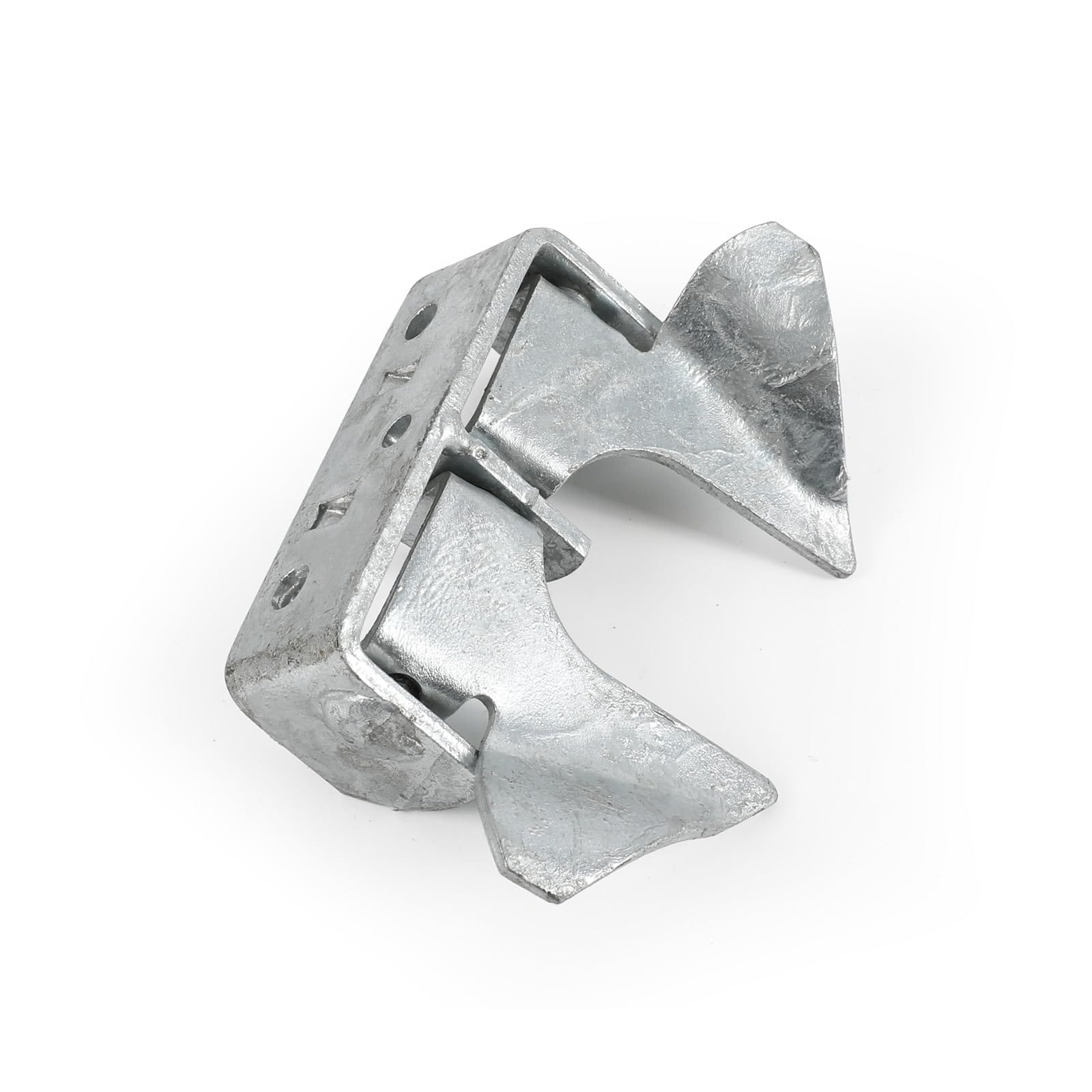 KHKFY  Wall Mount Gate Butterfly Fork Latch Fits One and Three Eighths to One and Five Eighths Inch Pipe Galvanized Steel Silver