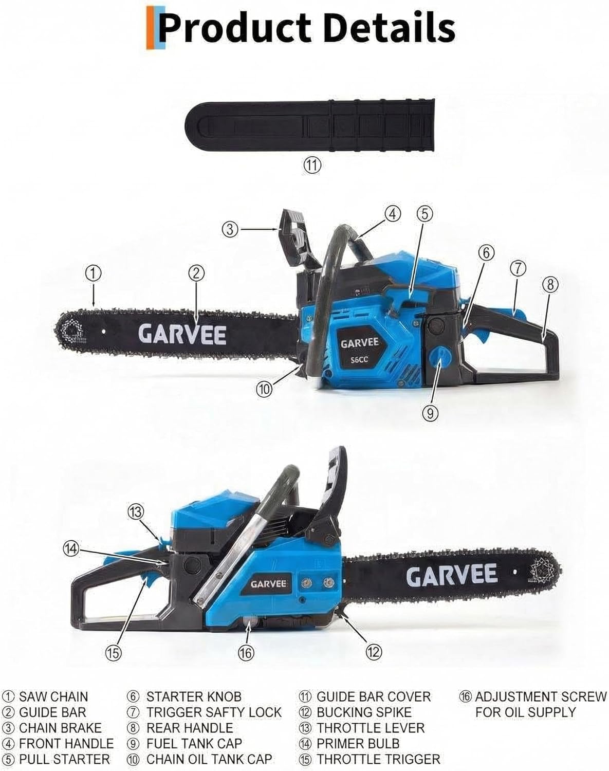 Garvee GGL-PPG-345LAOSQ Cordless-Chainsaw - View #2