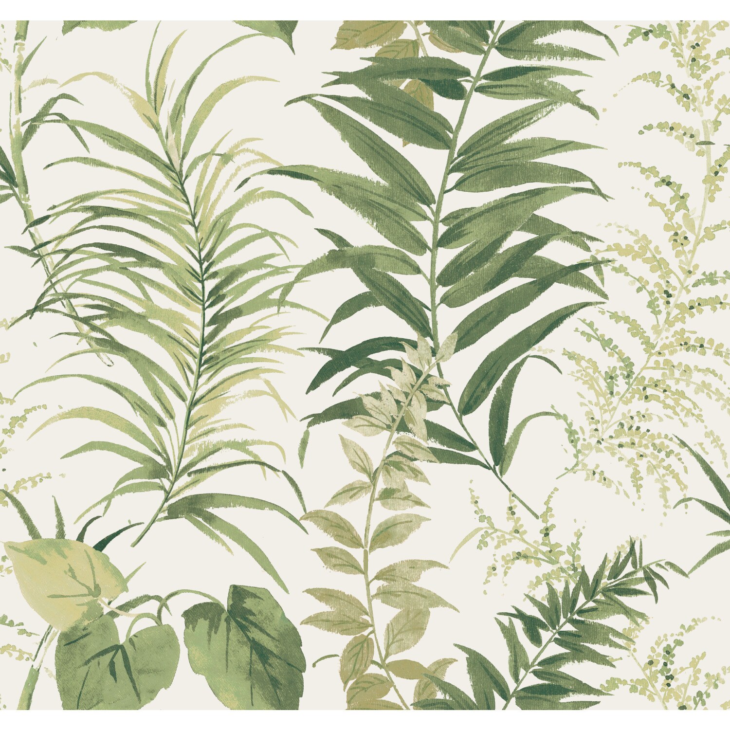Green Fern Forest Peel and Stick Vinyl Wallpaper Mural