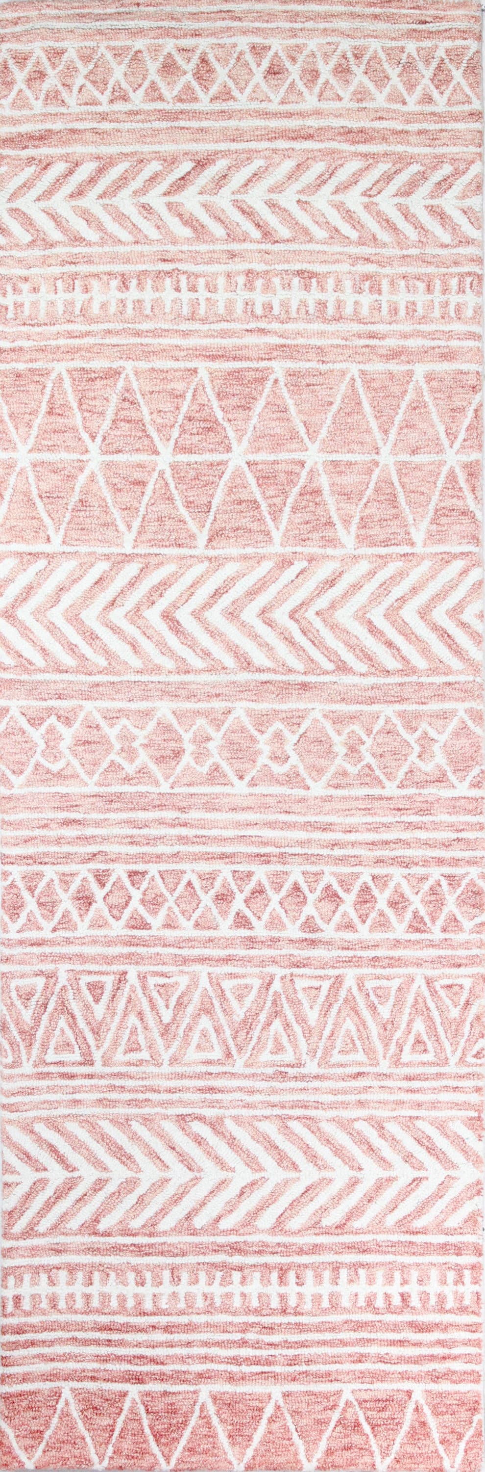 Bashian 649652288802 3 X 8 (ft) Wool Coral Indoor Geometric Moroccan Runner Rug