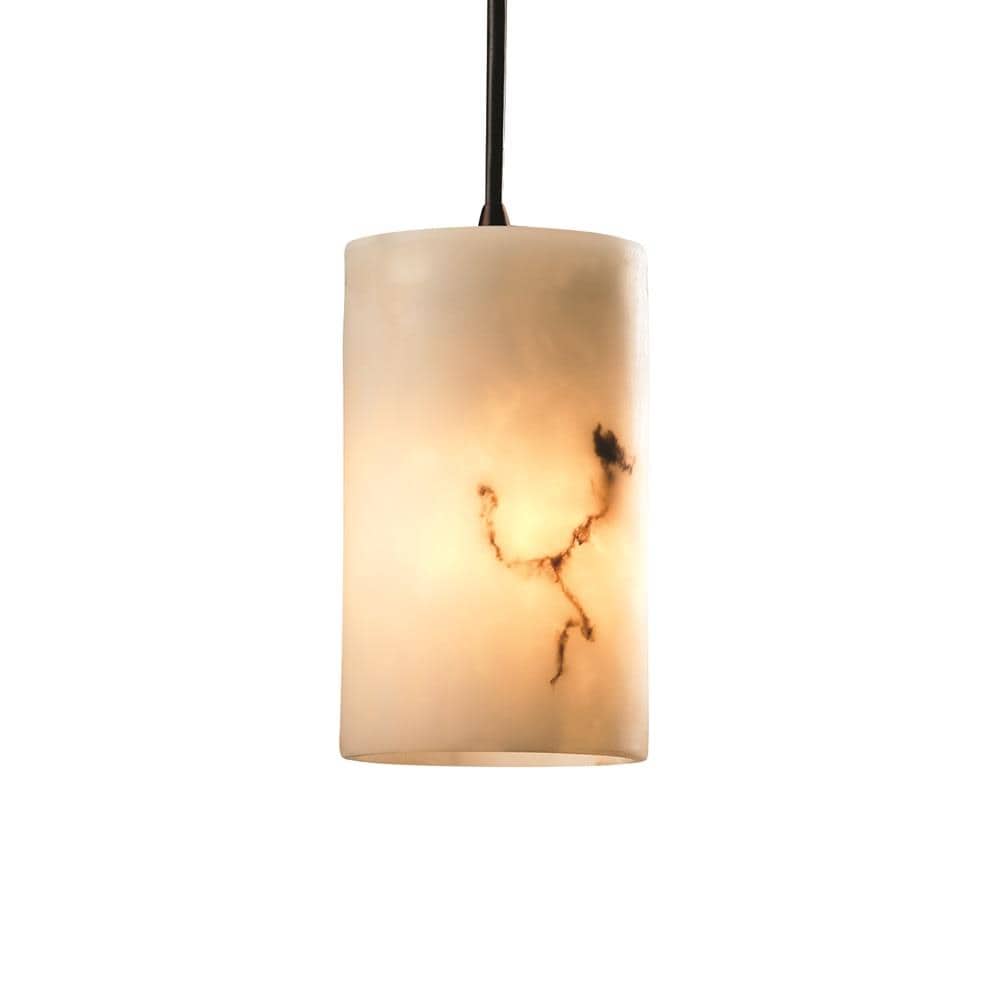 Justice Design Group FAL-8815-10-DBRZ LumenAria Dark Bronze Transitional Cylinder Mini Hanging Pendant light