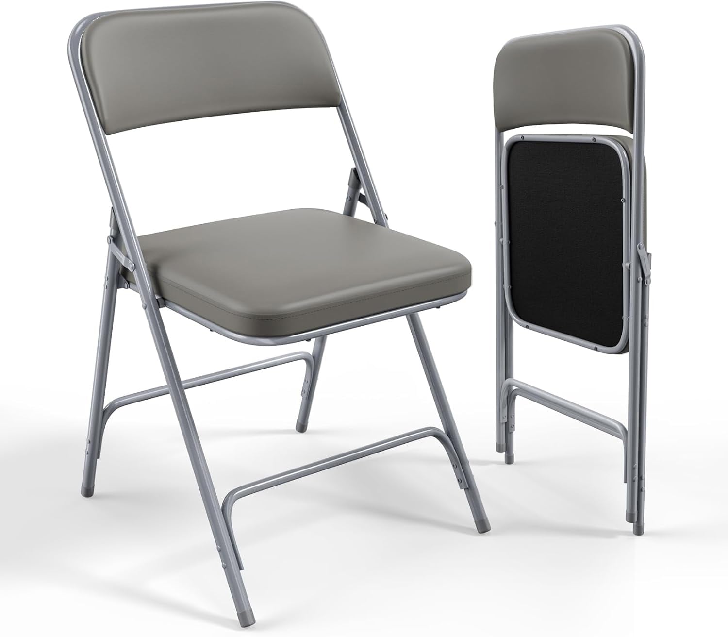 Outopee LO1G52004792 Gray Commercial/Residential Standard Folding Chair with Padded Seat ( Indoor or outdoor )