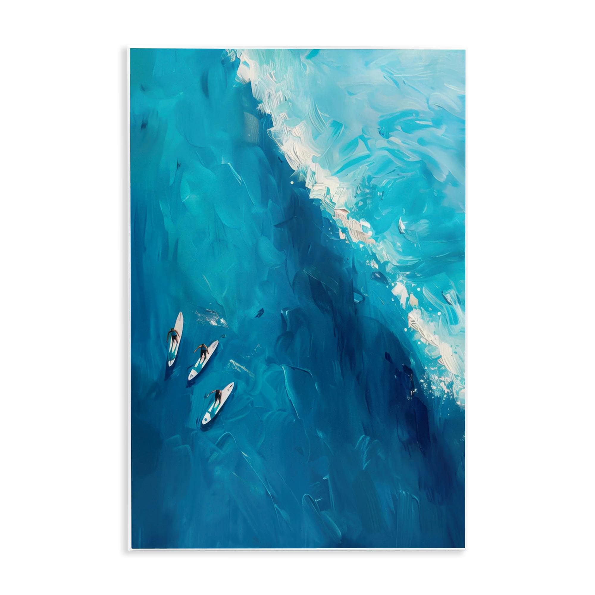 Stupell Industries BT-723-WD-13X19 Surfers and Wave Aerial View Wall Plaque Art By LSR Design Studio 13 x 19