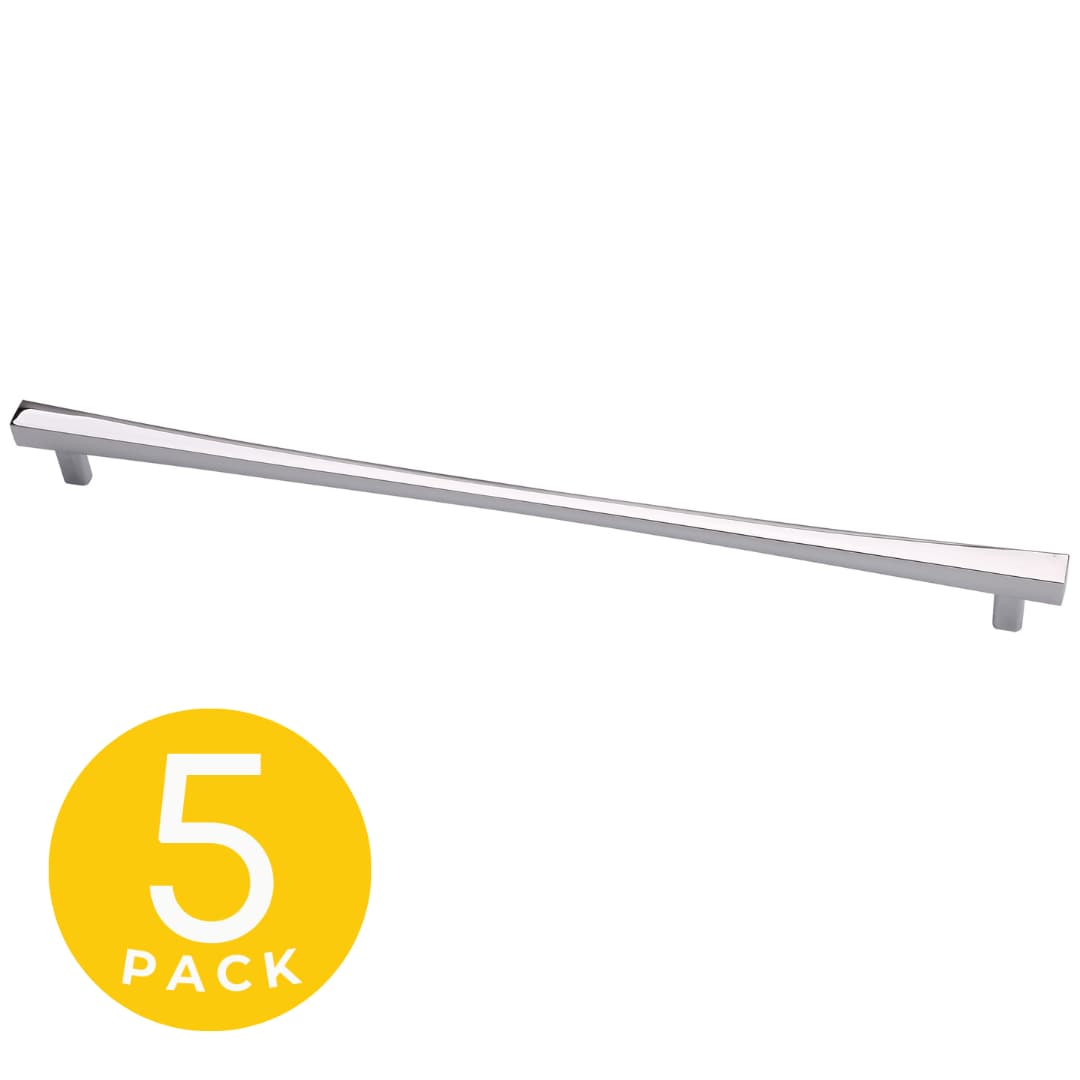 Sapphire SP-2334B-160-CP-5 Elite 6-1/4-in , 160mm Center to Center Polished Chrome Rectangular Bar For Use on Appliances Drawer Pulls 5 -Pack