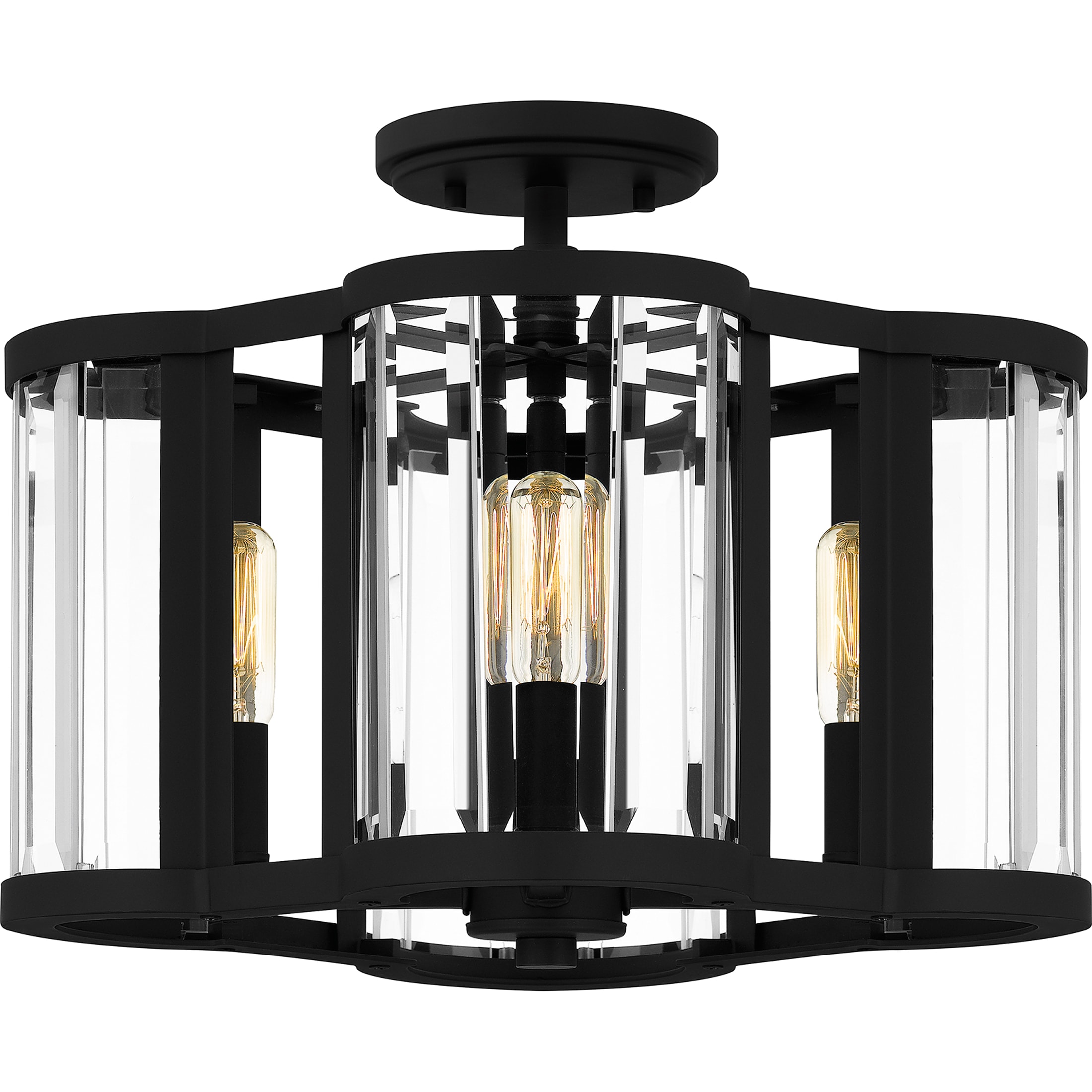 Quoizel QSF6193MBK Renee 4 -Light 15-in Matte Black Semi Flush Mount Light