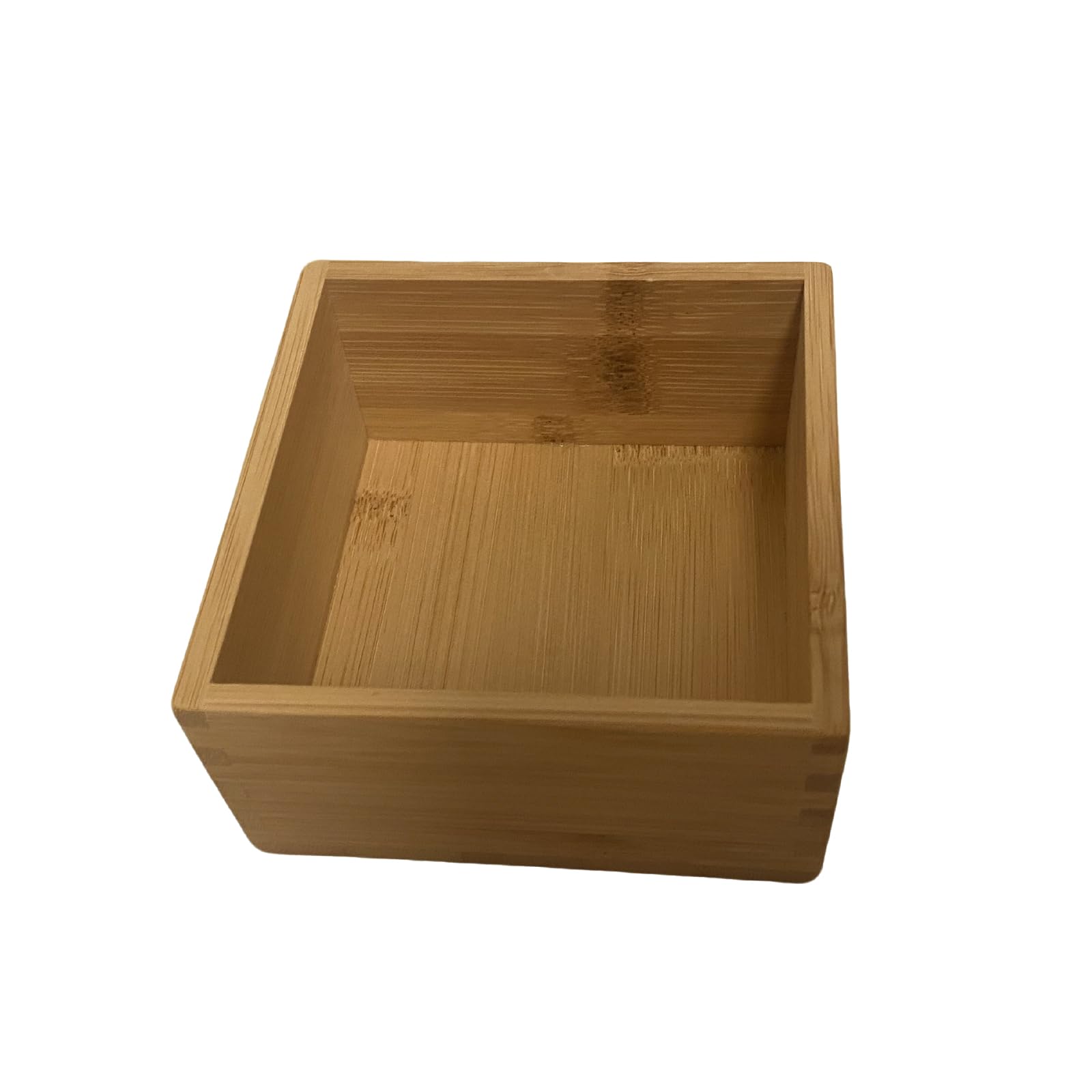 Anqtovp  Bamboo Drawer Organizer Kitchen Utensil Tray Flatware Storage Box Four by Four by Two Inches durable home and garden accessory designed