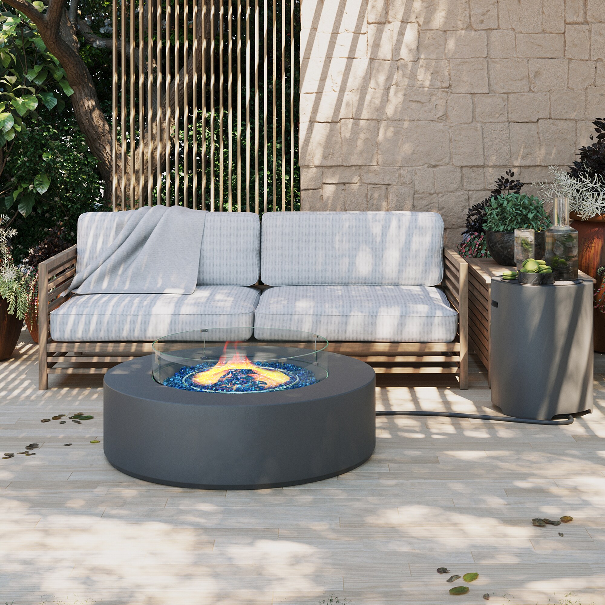 Gray Magnesium oxide Gas Fire Pits at Lowes.com