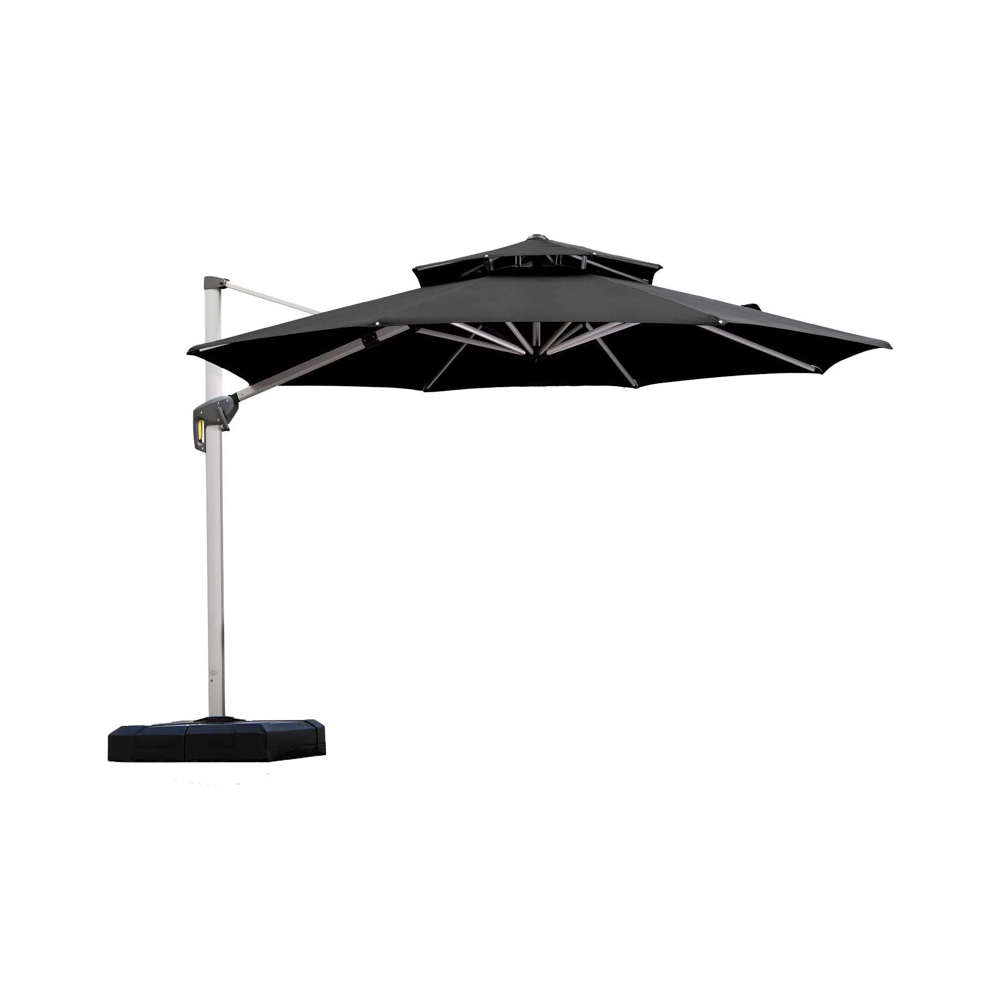 PURPLE LEAF LSLRR11-BK 11-ft Aluminum Black Crank Cantilever Patio Umbrella