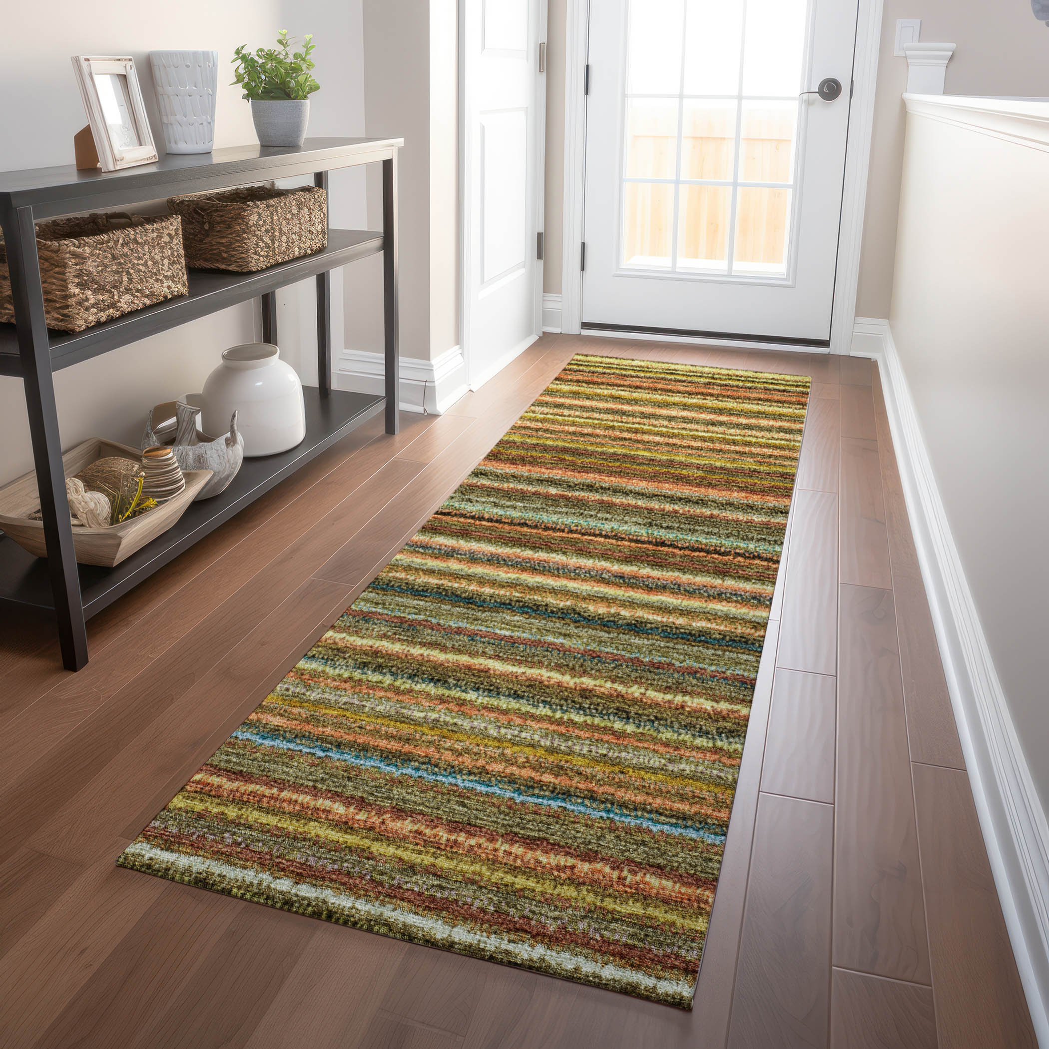 Addison Rugs ACN598CR2X8 Chantille ACN598CR 2 x 7 (ft) Polyester Coral Rectangular Indoor/Outdoor Abstract Machine washable Runner rug