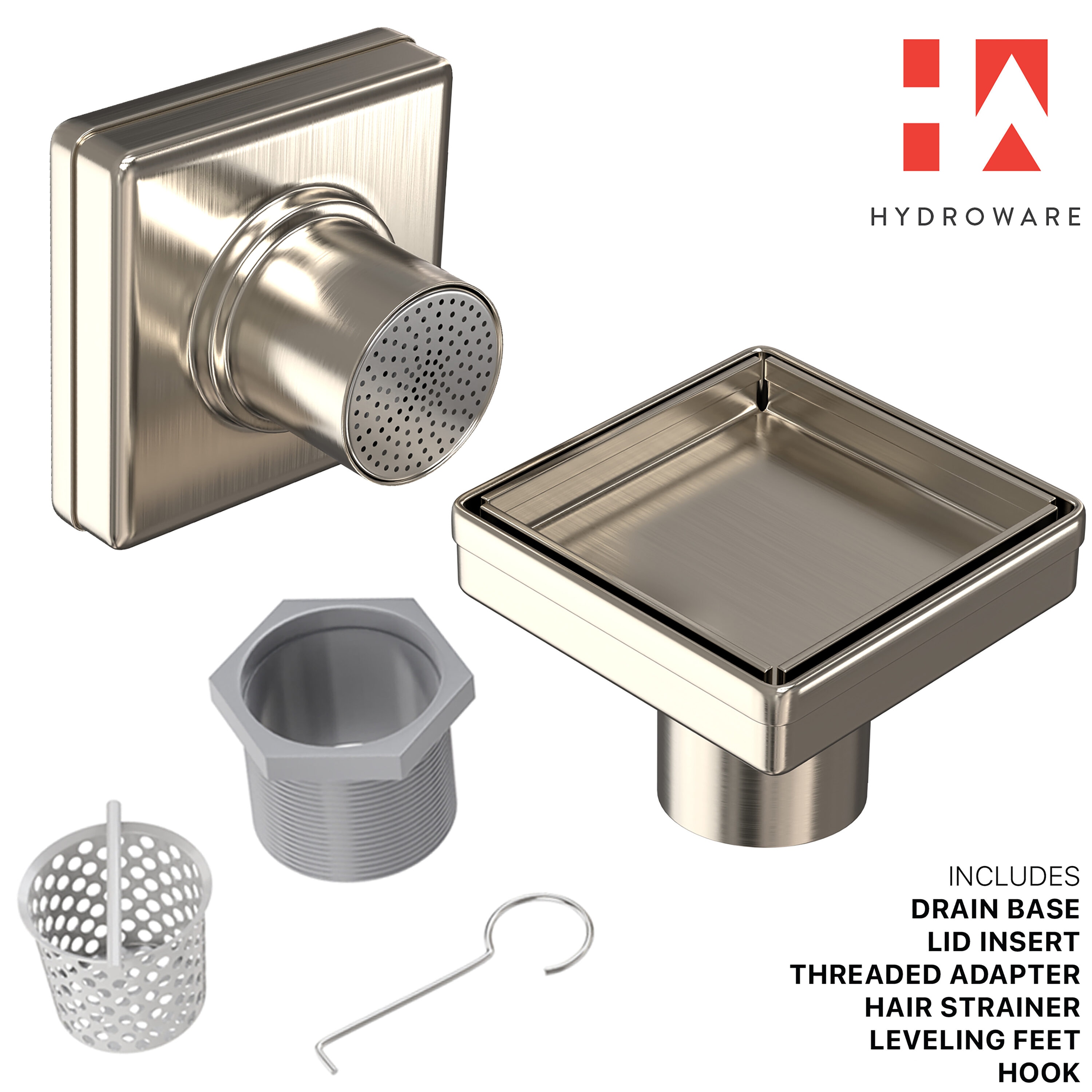 HYDROWARE HYD-0007 24 Linear Grid Shower Drain Finish: Matte Black