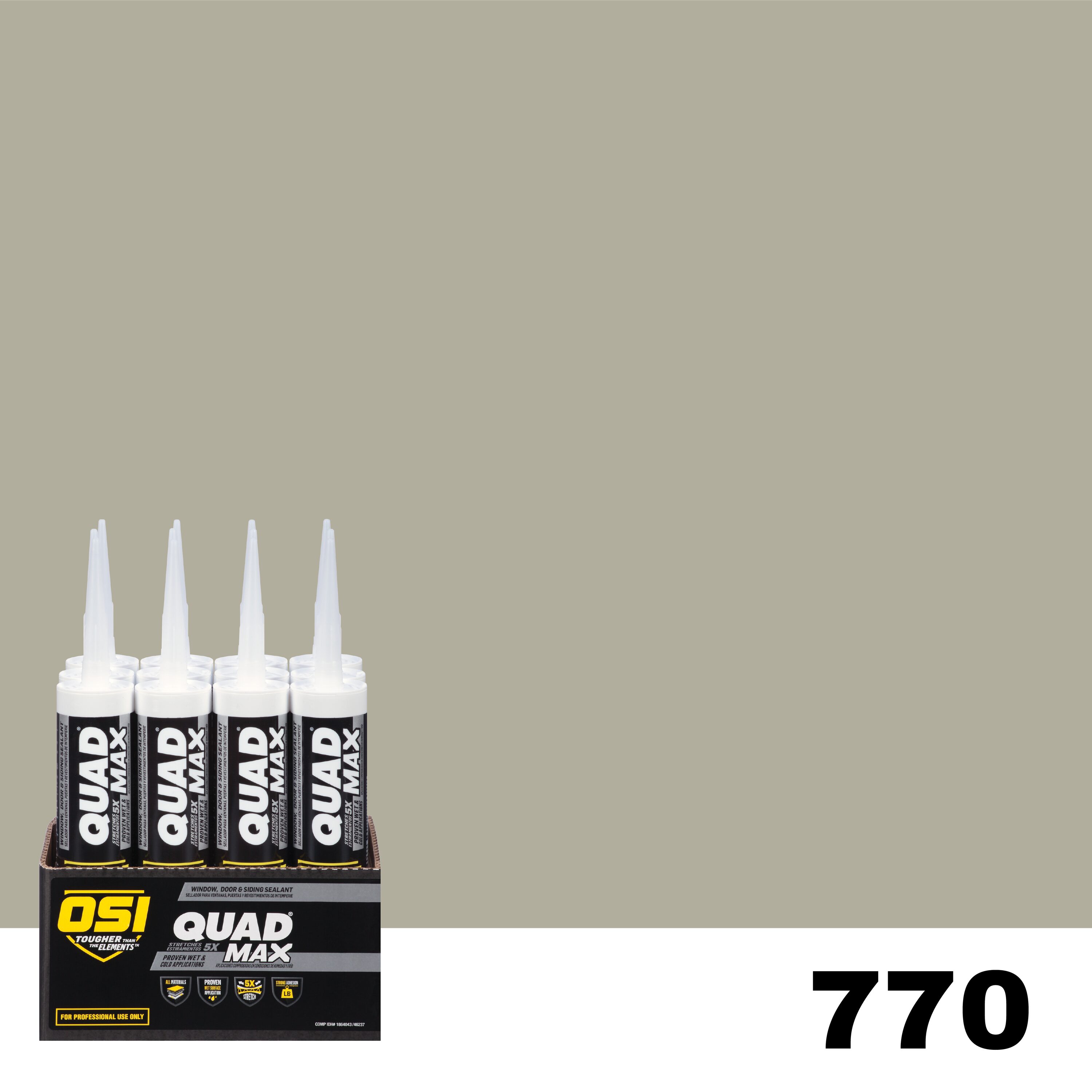 OSI 1869716 Quad Max 12 -Pack 9.5-oz Window door Green 770 Paintable Advanced Sealant Caulk