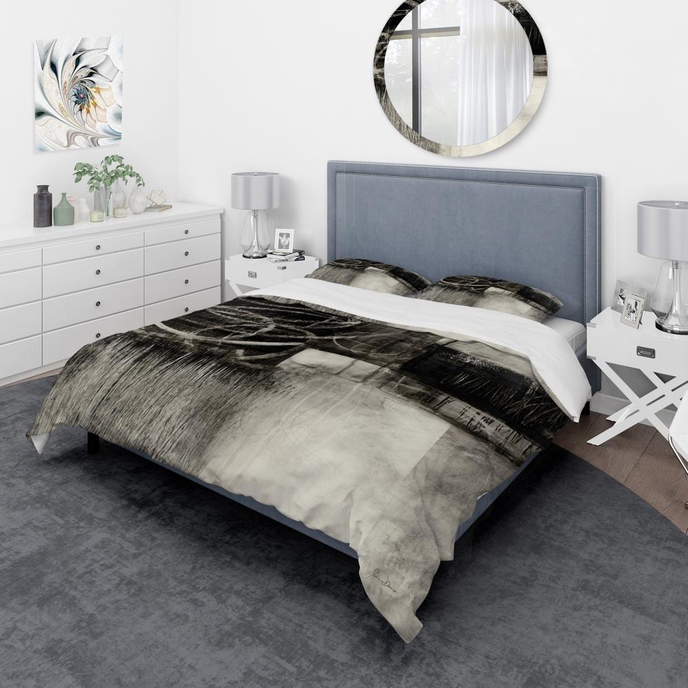 Designart BED30904-Q 3 -Piece Black Queen Duvet cover Set