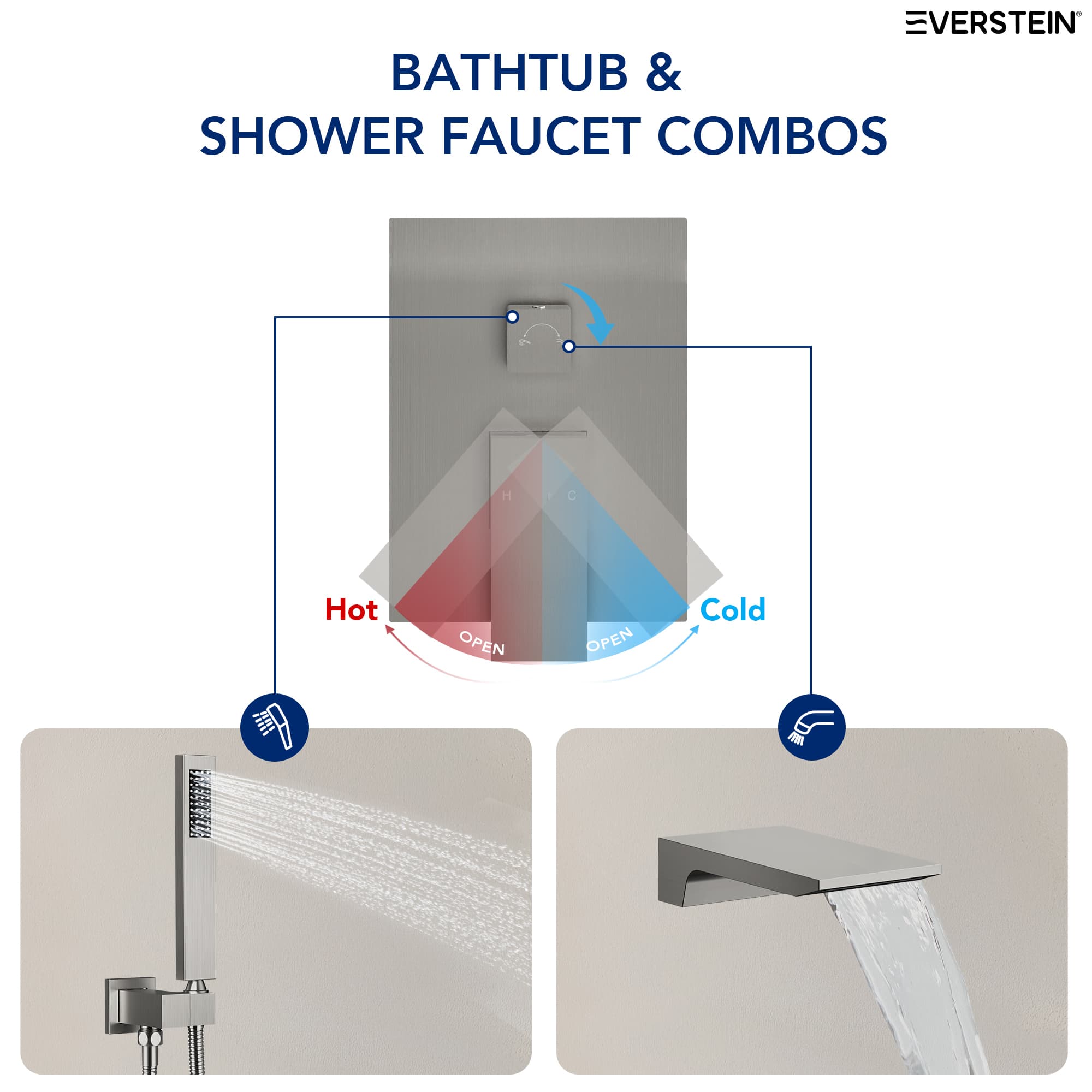 EVERSTEIN M6502NI-BL Tub-Shower-Faucets - View #6