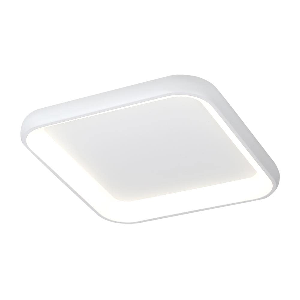Justice Design Group ACR-4072-OPAL-WHTE Acryluxe#8482 - Polaris Family 1 -Light 25-in Matte White Integrated LED Flush Mount Light