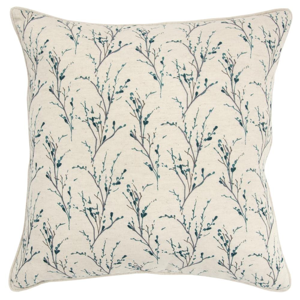 Rizzy Home T16389 Poly filled pillow 20-in x 20-in Teal Square Indoor Decorative Pillow