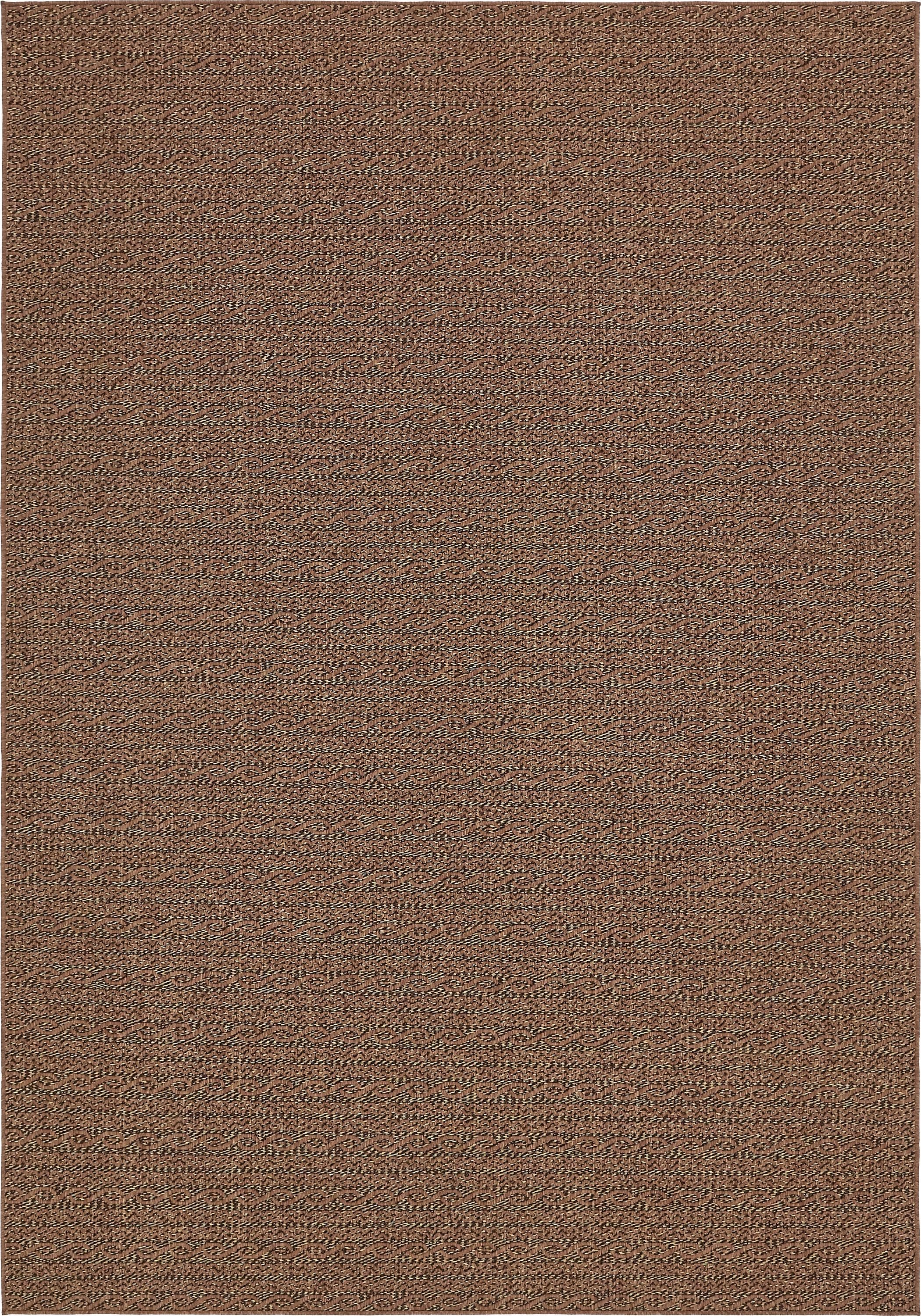 Unique Loom 3140587 Links Outdoor 8 x 11 (ft) Loomed Polypropylene Brown/Black Rectangular Indoor/Outdoor Stripe French Country Area rug