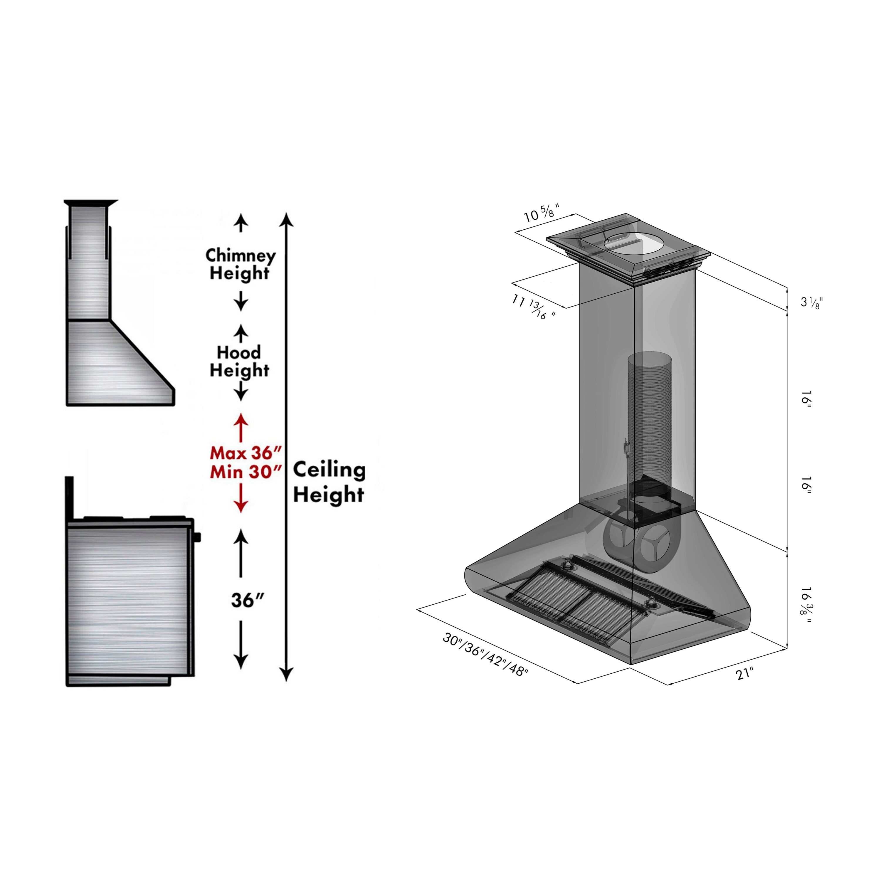 ZLINE KITCHEN & BATH 587CRN-36 Wall-Mounted-Range-Hoods - View #6
