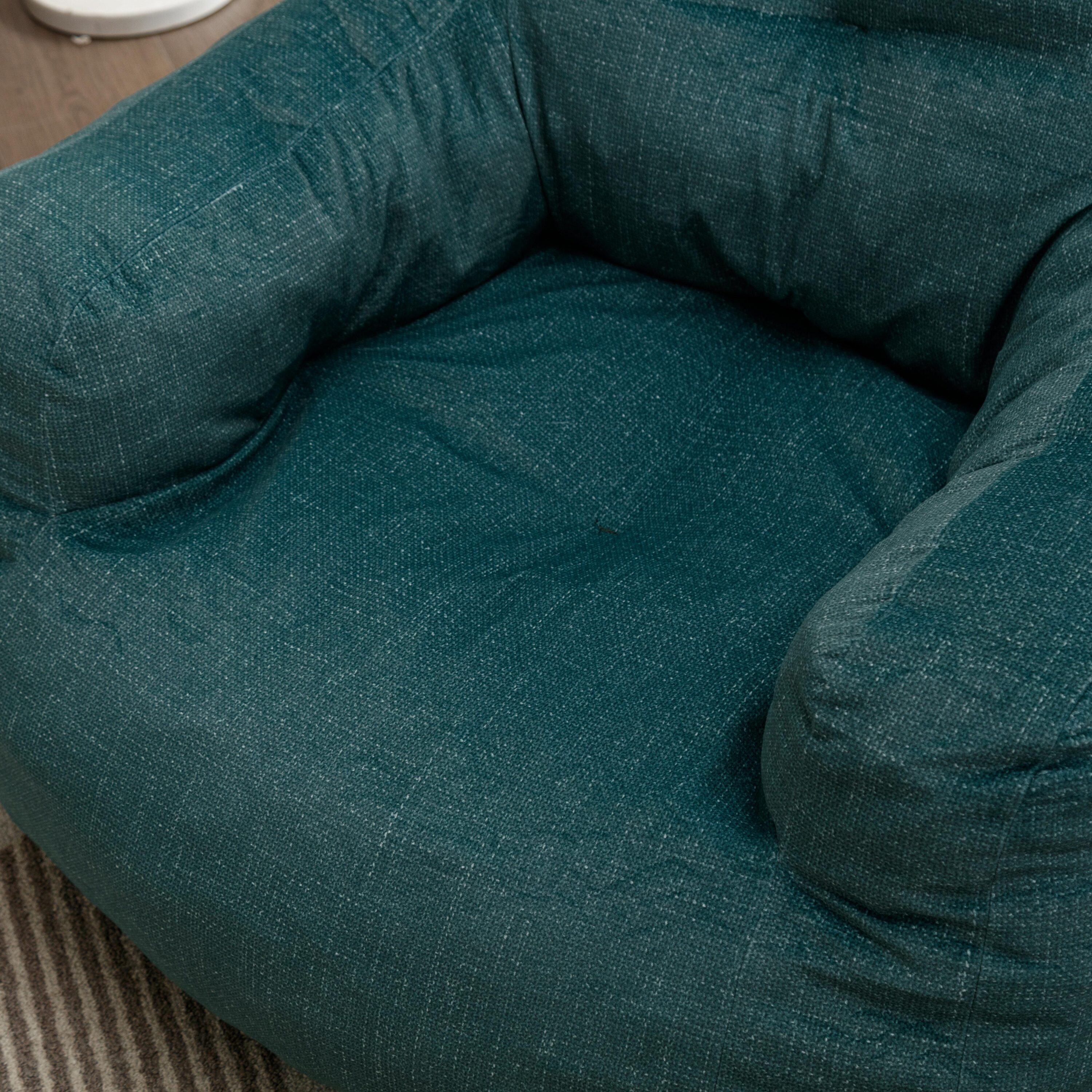 37 in. W x 39.37 in. D x 27.56 in. H Dark Gray Soft Cotton Linen Fabric  Bean Bag Chair
