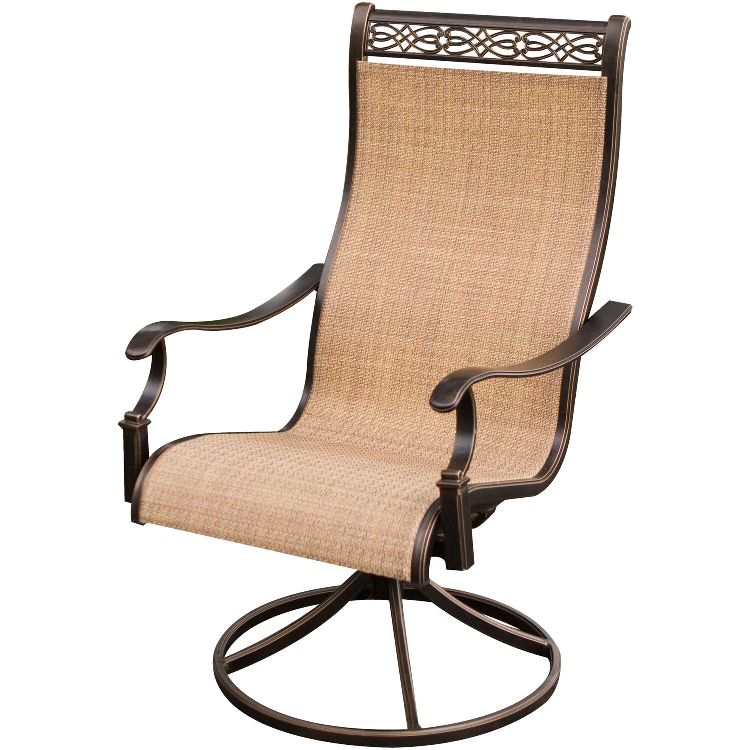 Bronze 9-Piece Outdoor Dining Set with Swivel Rockers