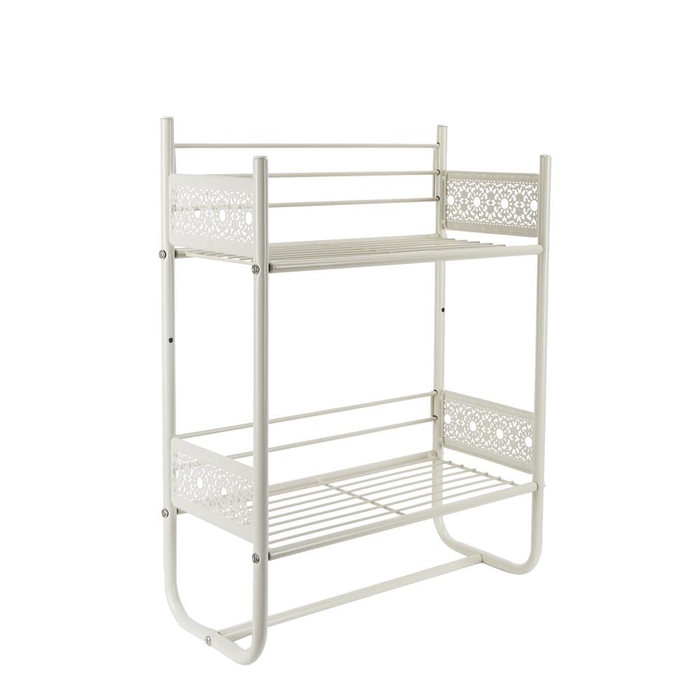 Organize It All Metro Chrome 2-Tier Metal Wall Mount Bathroom Shelf  (17.62-in x 18.25-in x 9.62-in)